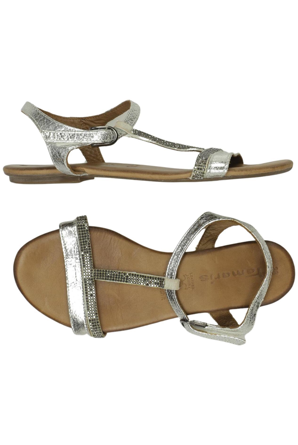

Tamaris Damen Sandale, silber, Gr. 38