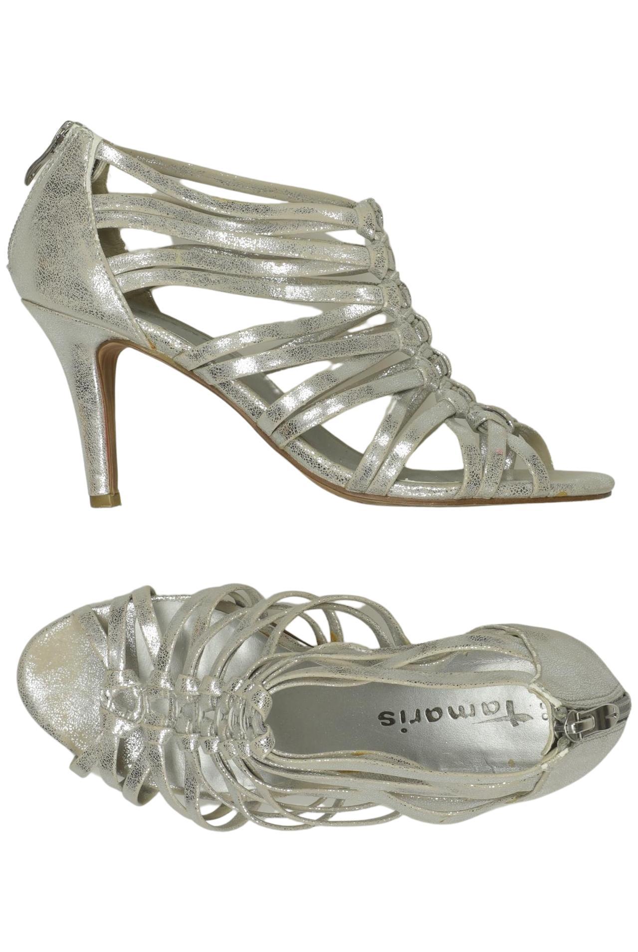 

Tamaris Damen Sandale, silber, Gr. 38