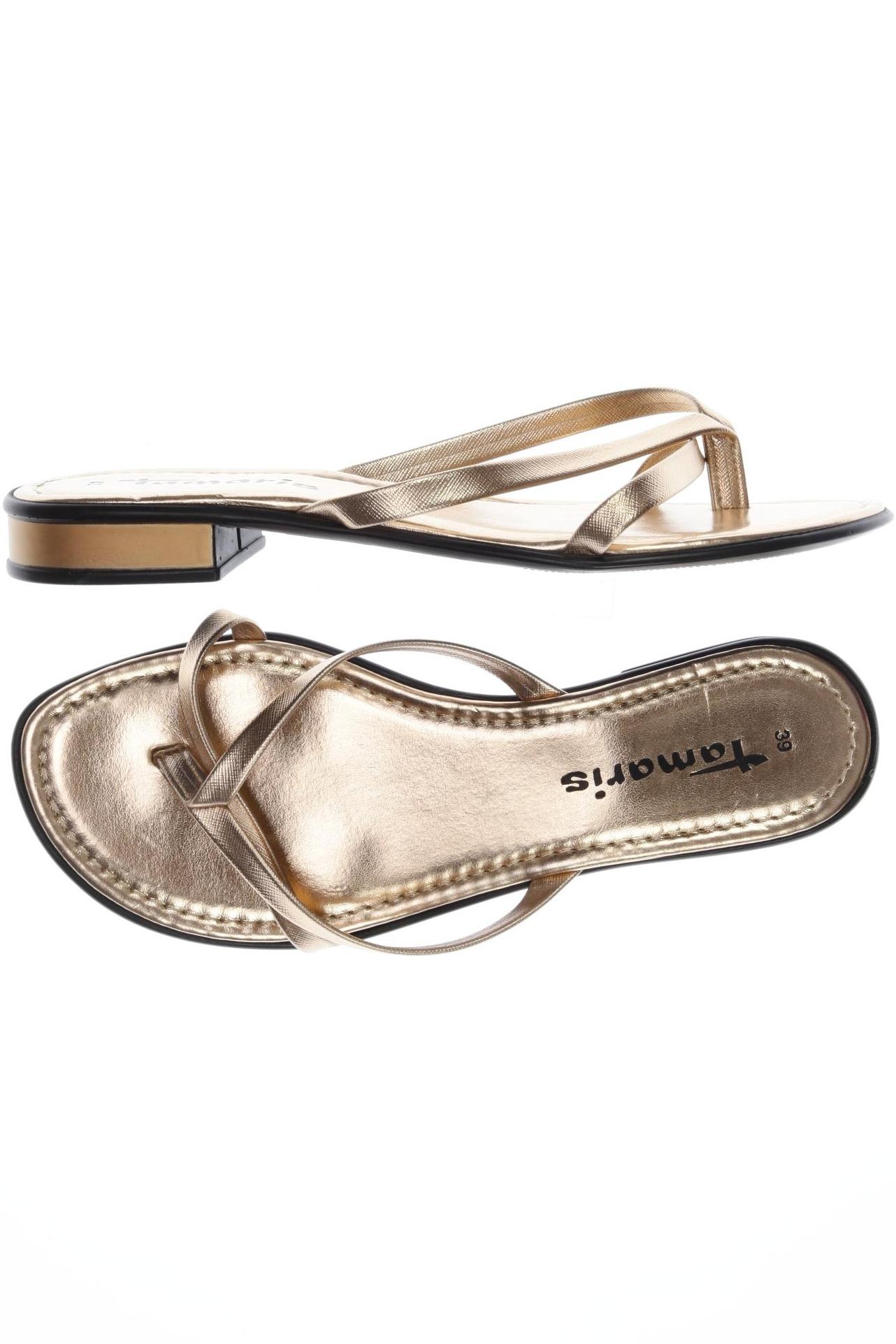 

Tamaris Damen Sandale, gold, Gr. 39