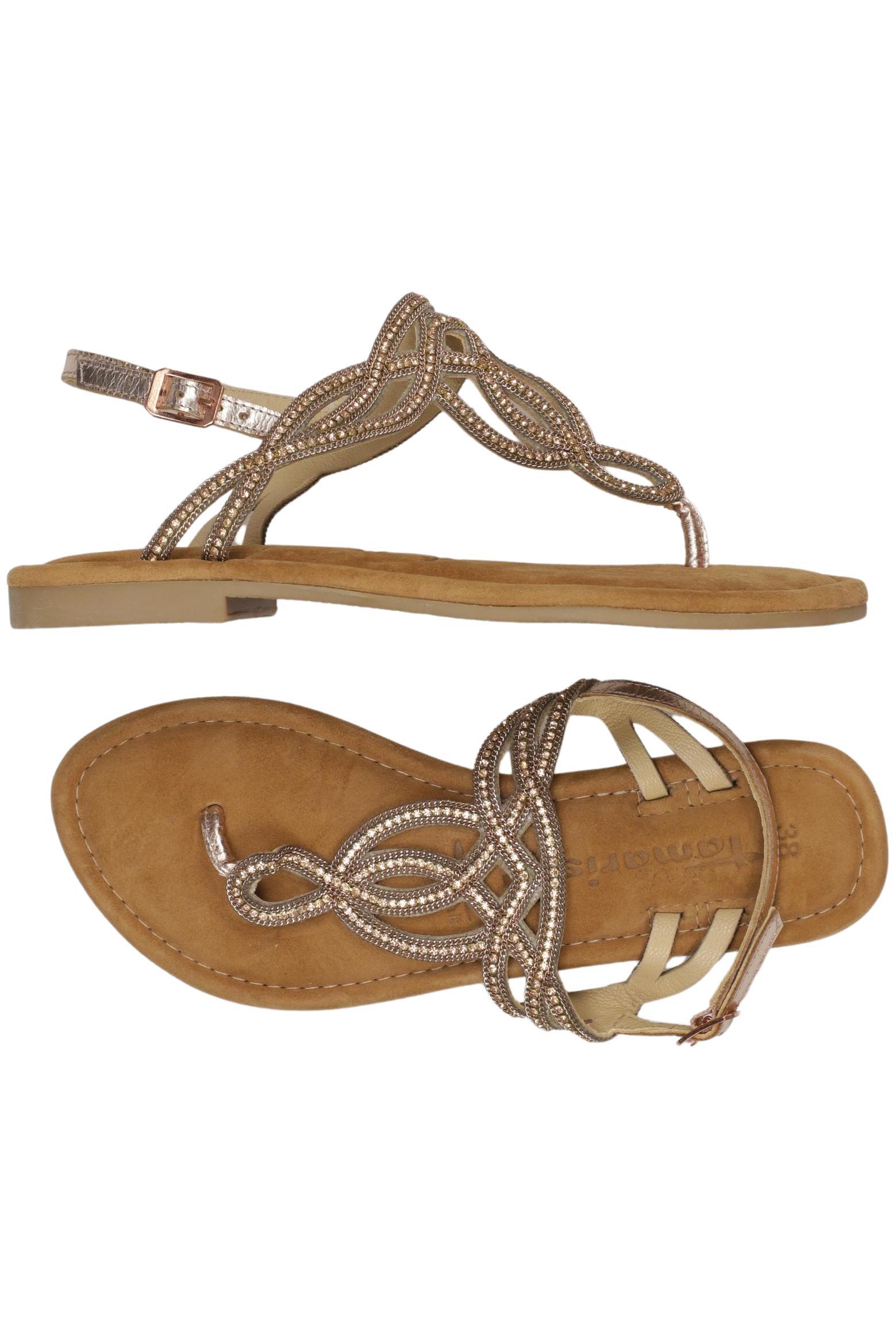 

Tamaris Damen Sandale, gold, Gr. 38