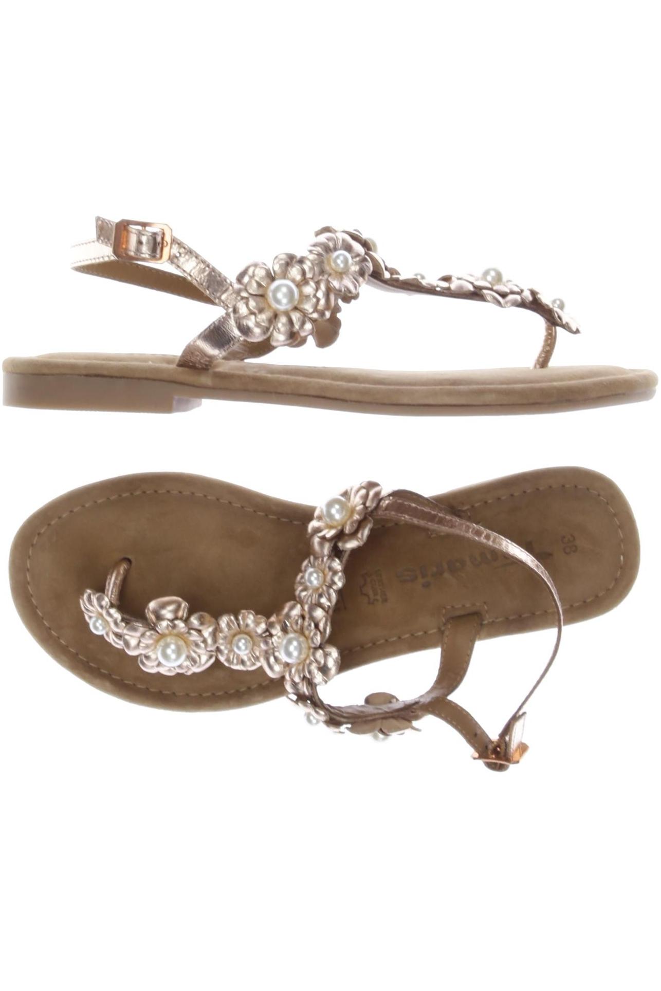 

Tamaris Damen Sandale, gold, Gr. 38