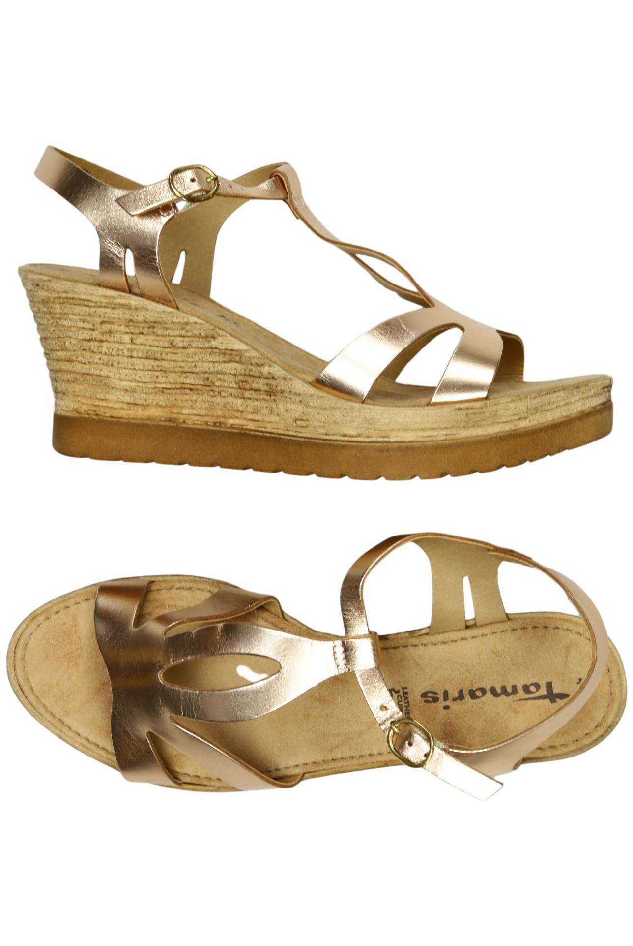 

Tamaris Damen Sandale, gold, Gr. 40