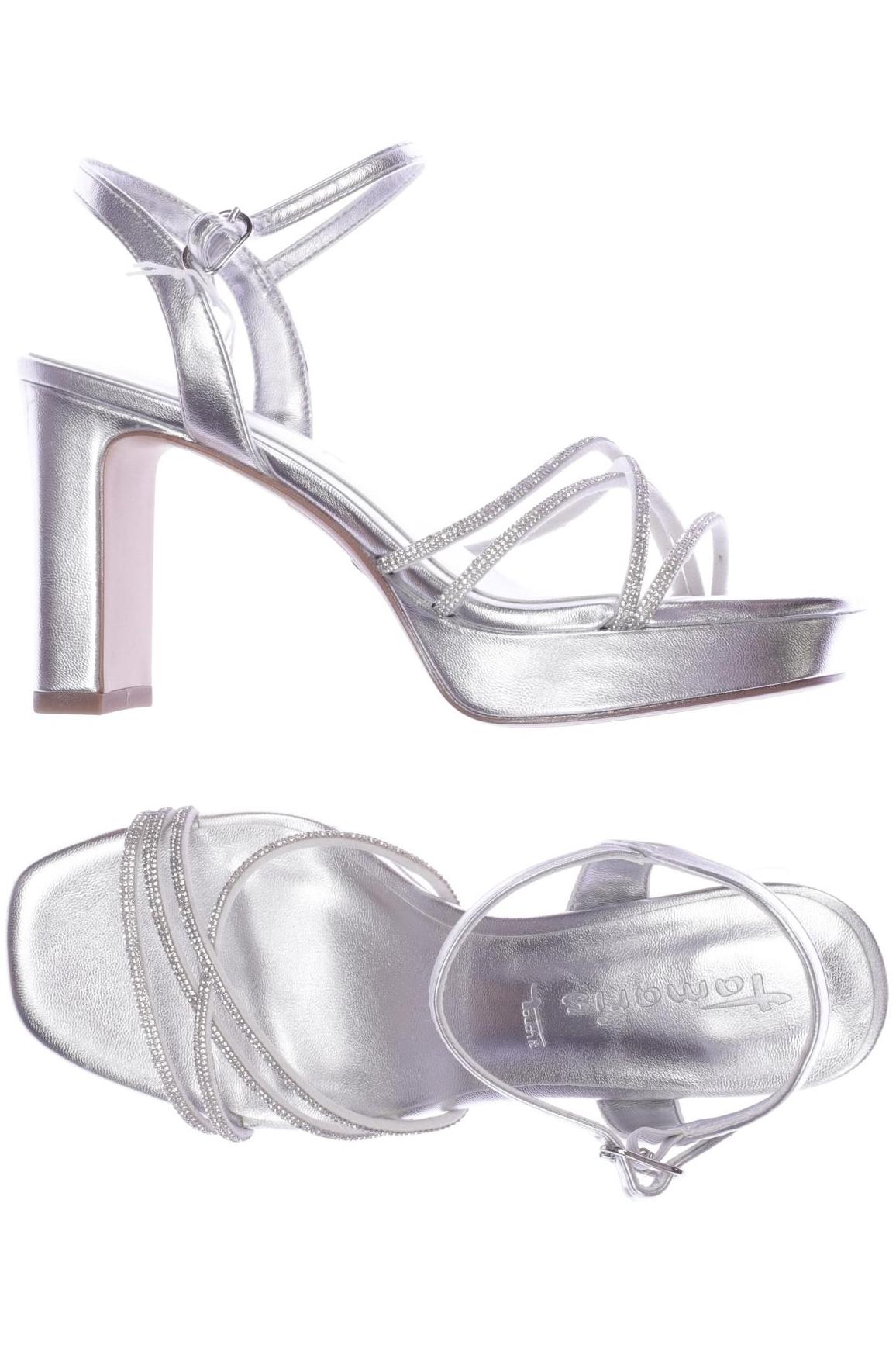 

Tamaris Damen Sandale, silber, Gr. 39