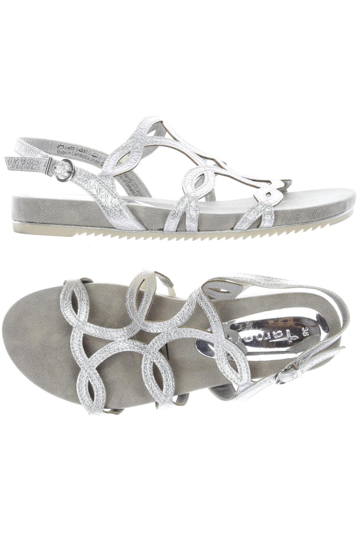 

Tamaris Damen Sandale, silber, Gr. 38