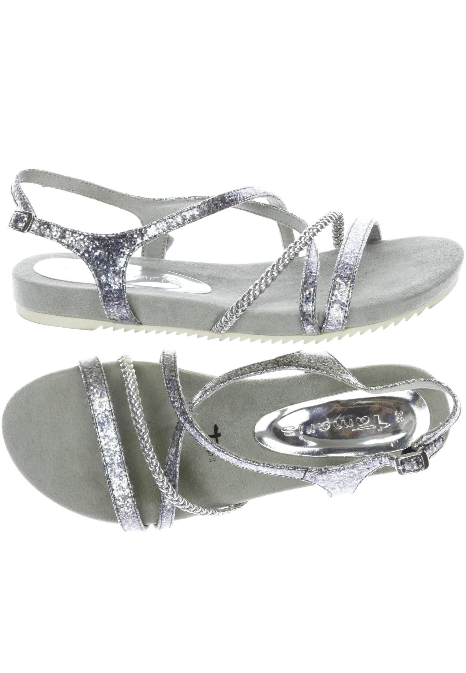 

Tamaris Damen Sandale, silber, Gr. 38
