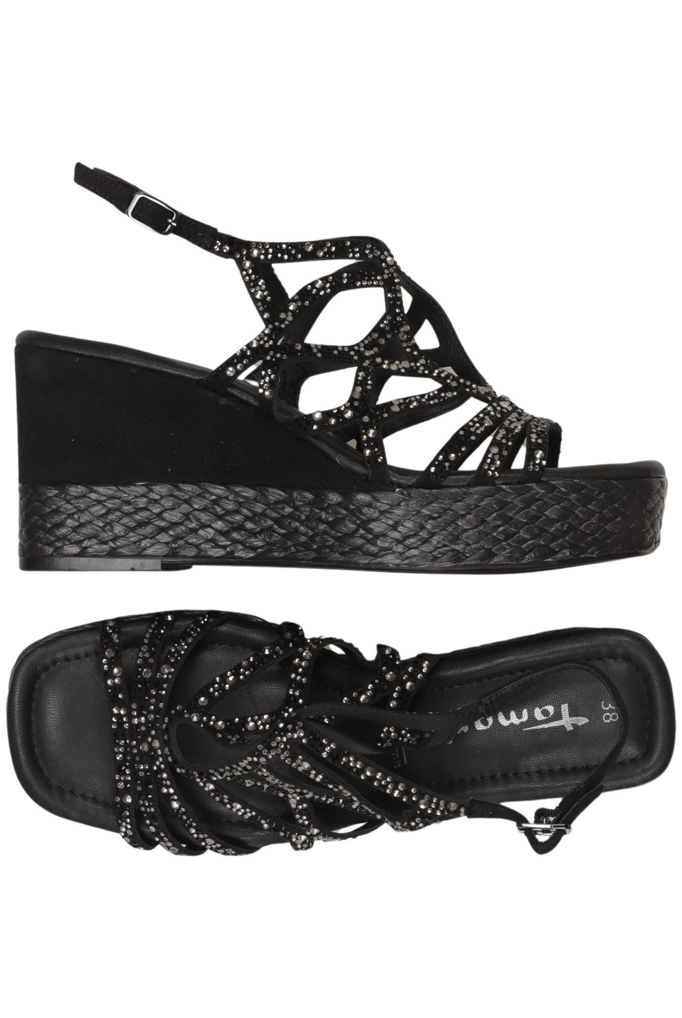 

Tamaris Damen Sandale, schwarz, Gr. 38