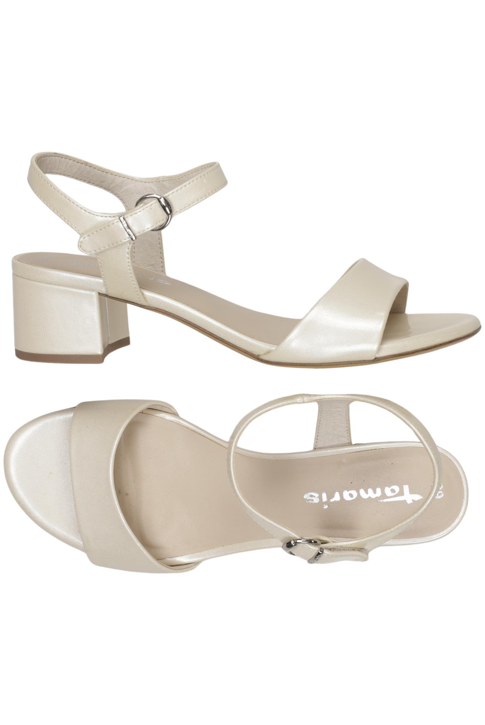 

Tamaris Damen Sandale, cremeweiß, Gr. 39