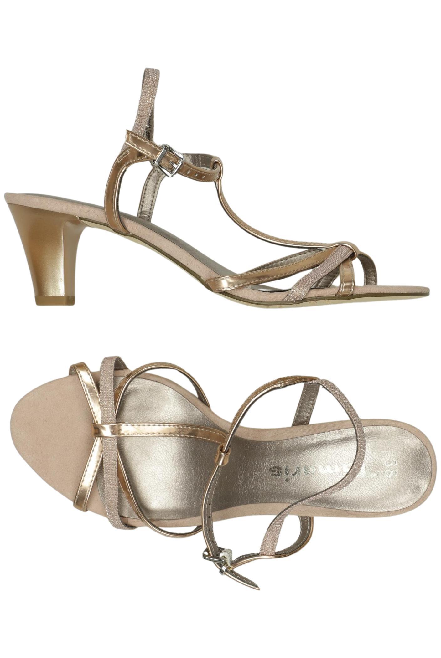 

Tamaris Damen Sandale, gold, Gr. 38