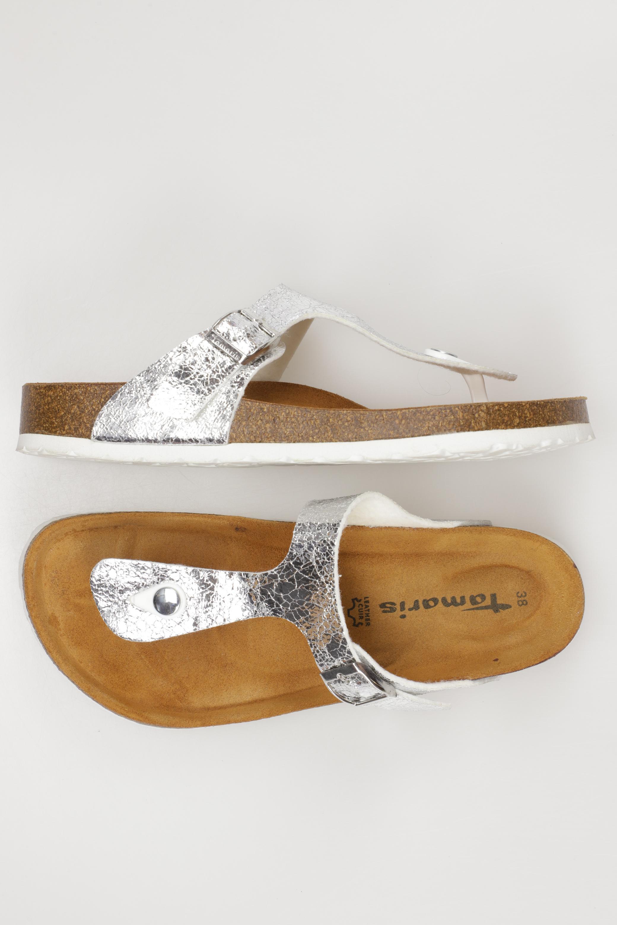 

Tamaris Damen Sandale, silber, Gr. 38