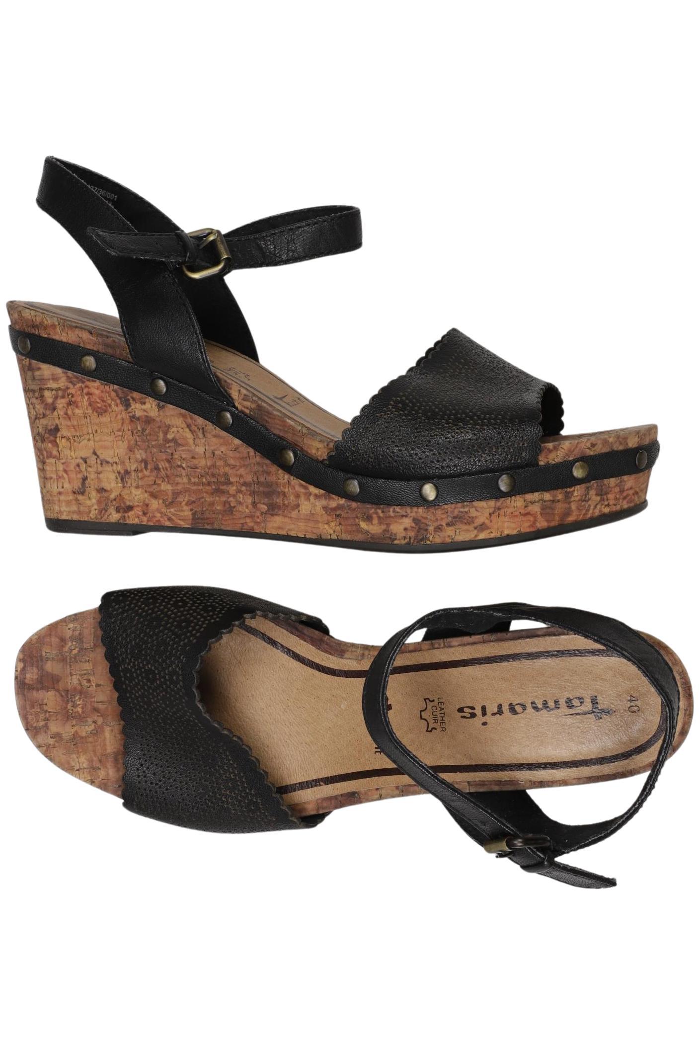 

Tamaris Damen Sandale, schwarz, Gr. 40