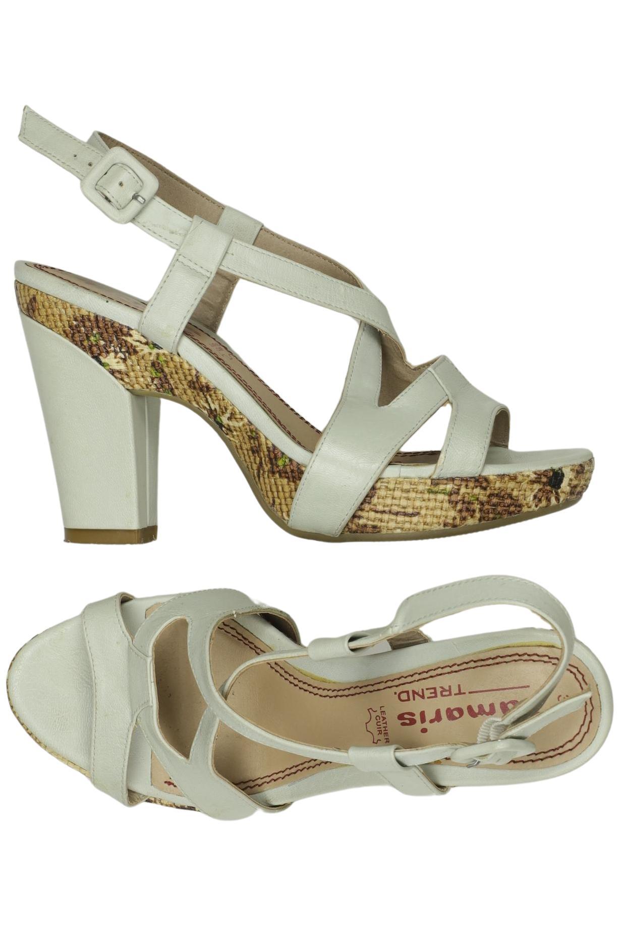 

Tamaris Damen Sandale, cremeweiß, Gr. 38