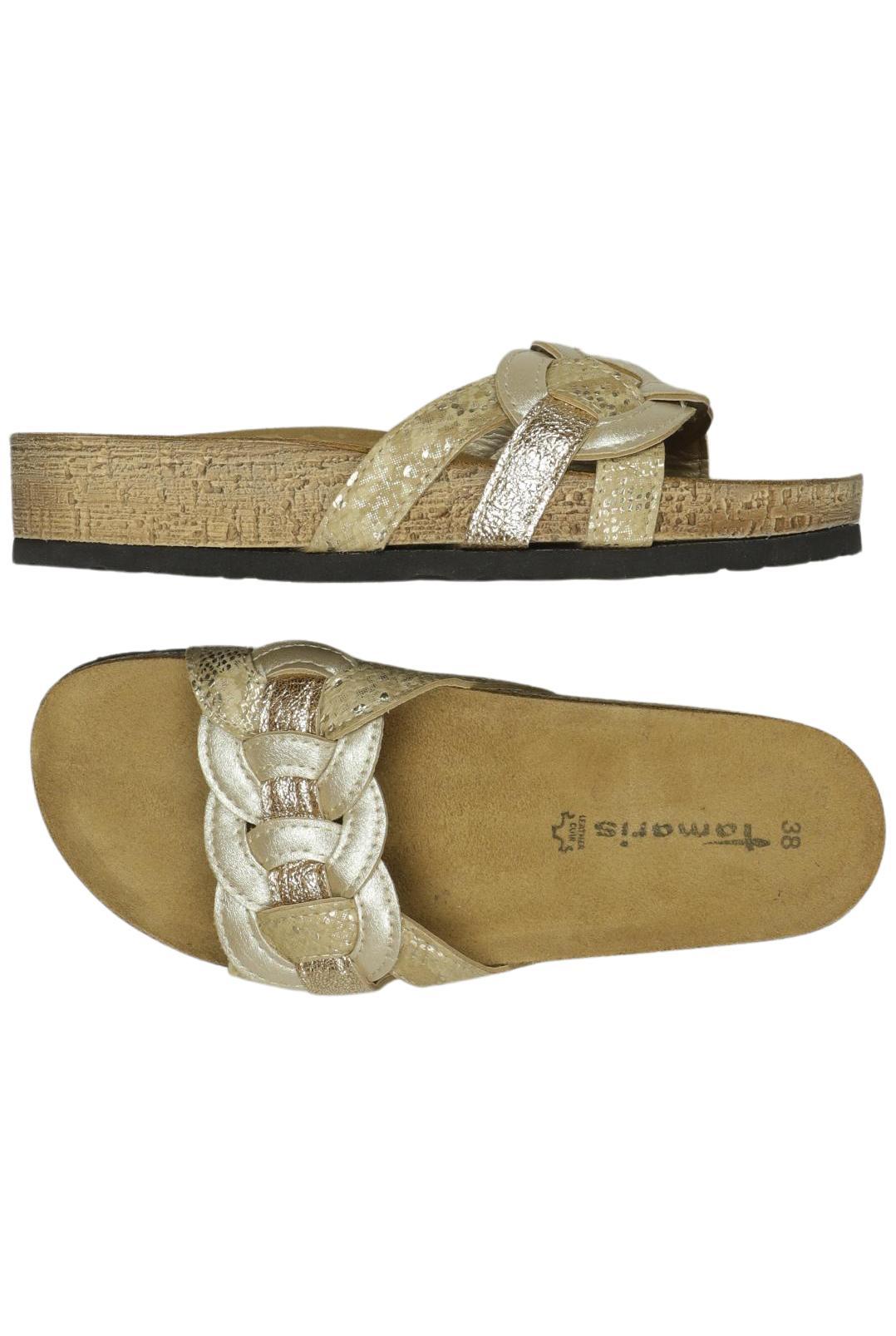 

Tamaris Damen Sandale, gold, Gr. 38