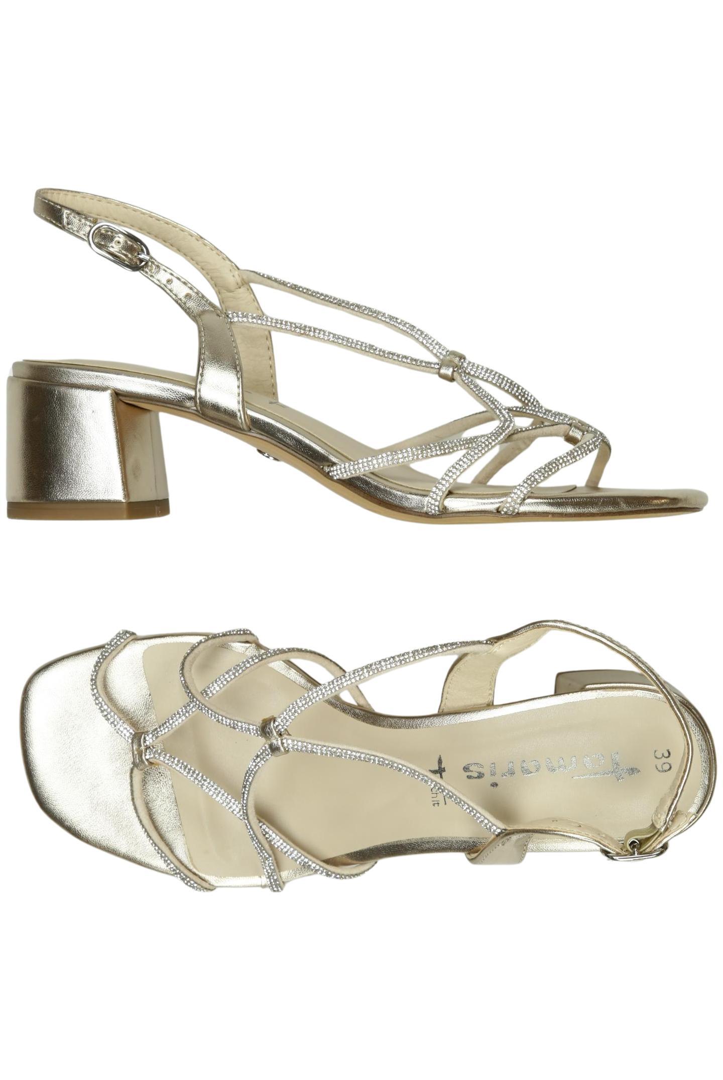 

Tamaris Damen Sandale, gold, Gr. 39