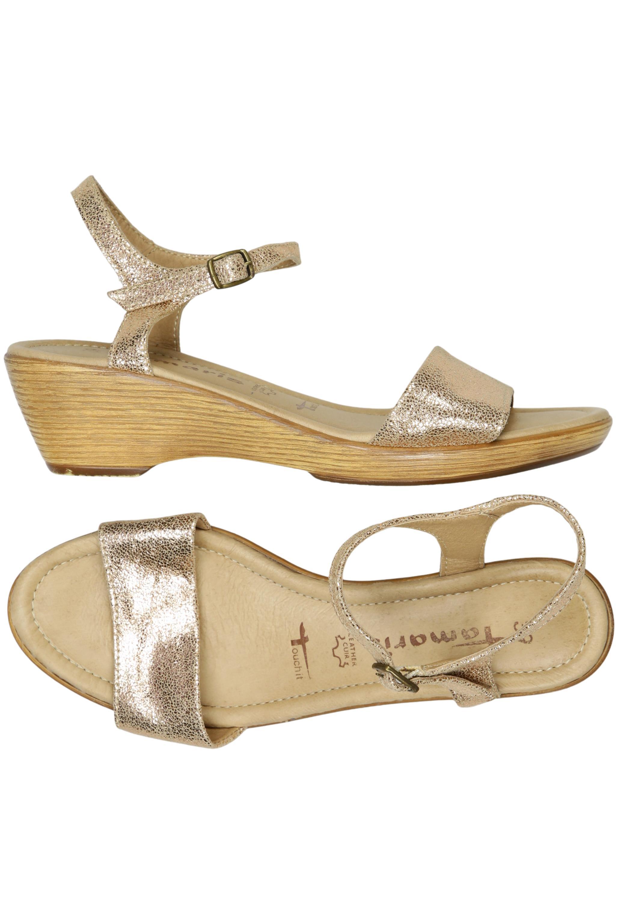 

Tamaris Damen Sandale, gold, Gr. 39