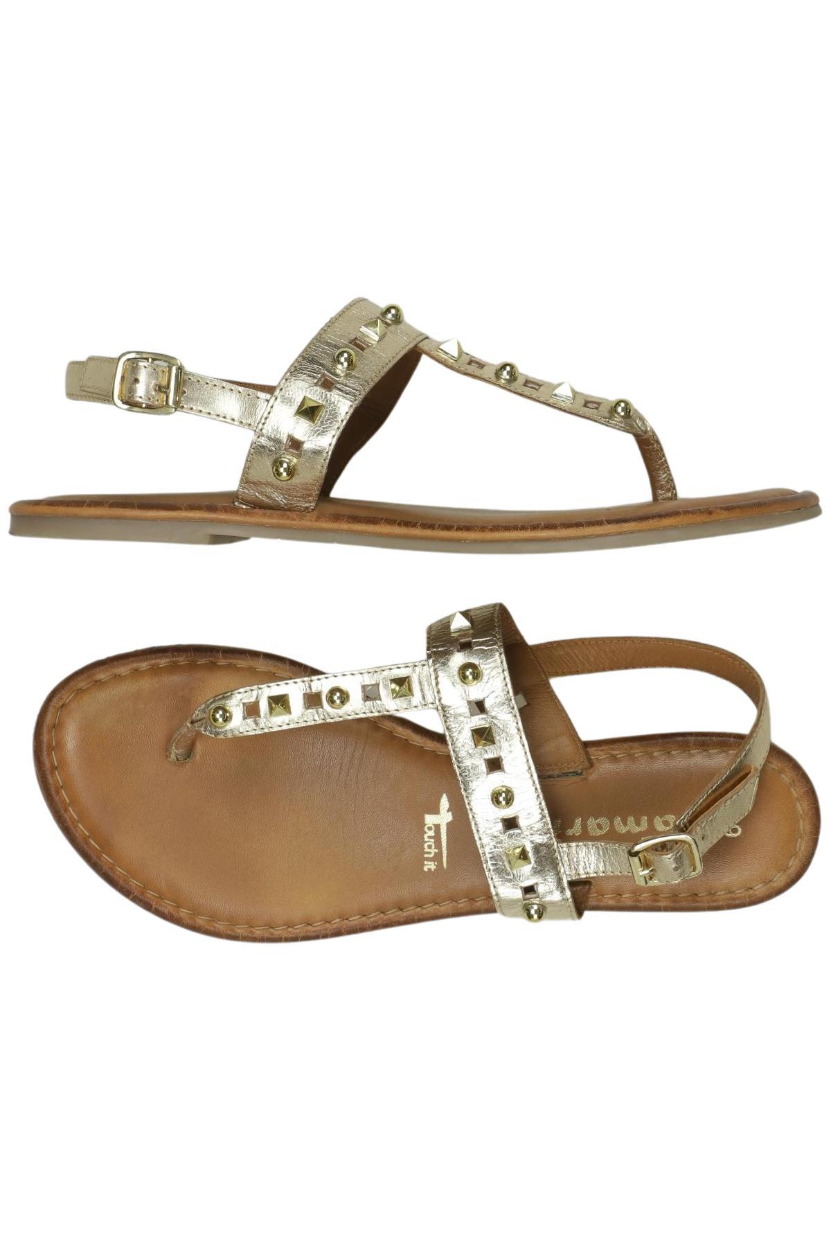 

Tamaris Damen Sandale, gold, Gr. 39