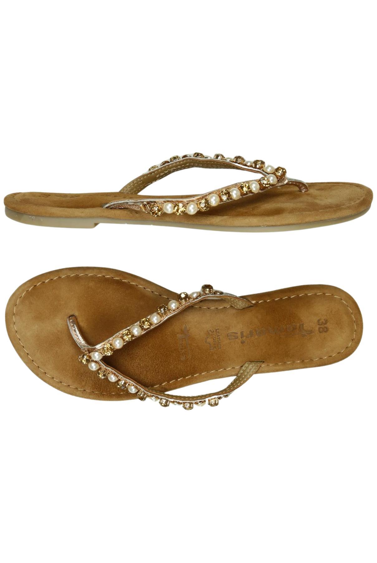 

Tamaris Damen Sandale, gold, Gr. 38