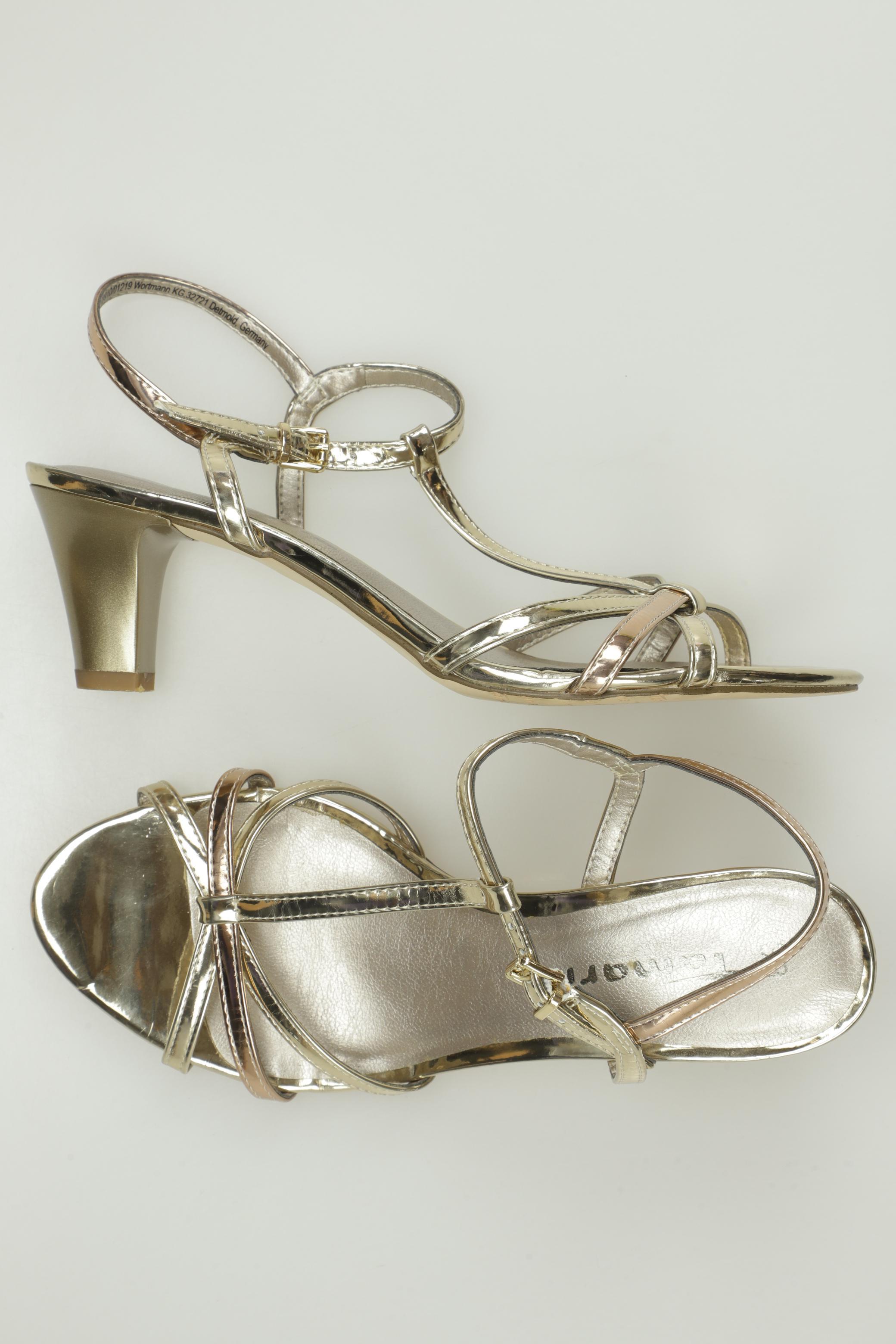 

Tamaris Damen Sandale, gold, Gr. 38