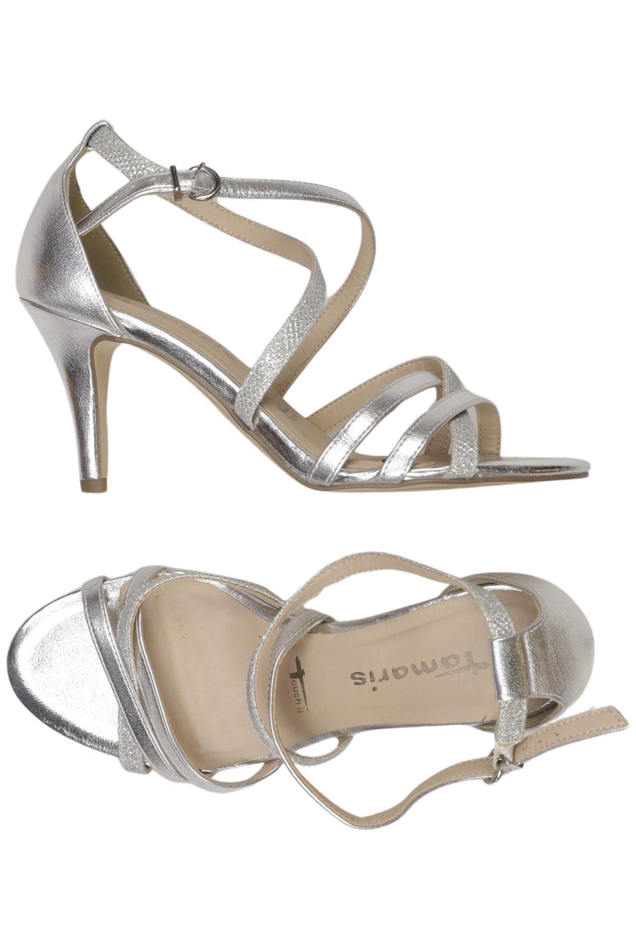 

Tamaris Damen Sandale, silber, Gr. 39