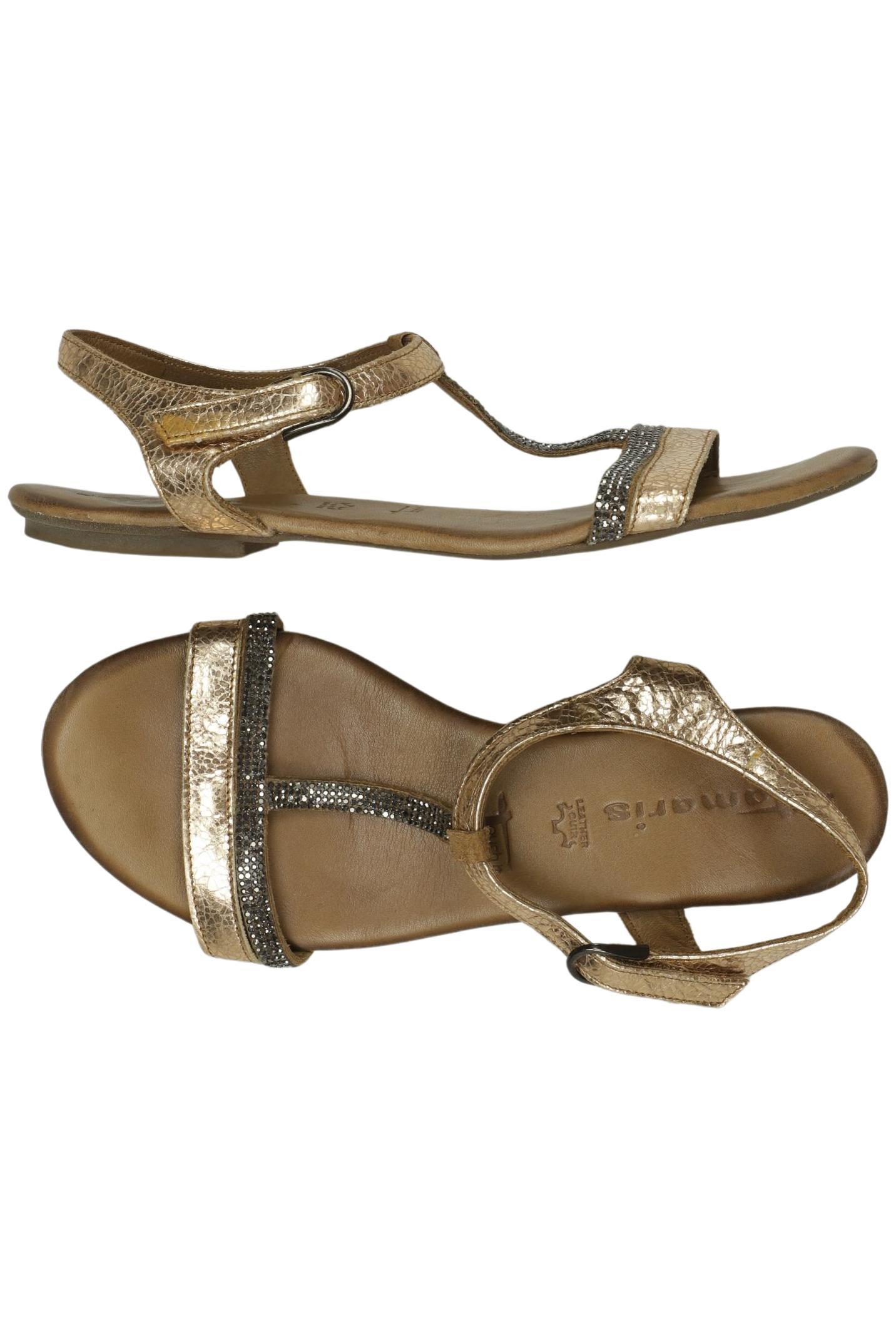 

Tamaris Damen Sandale, gold, Gr. 39