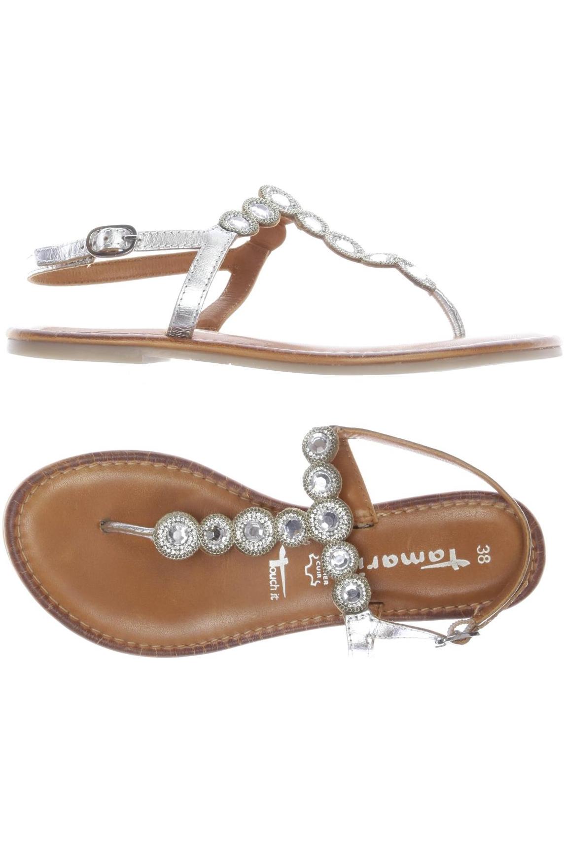 

Tamaris Damen Sandale, silber, Gr. 38