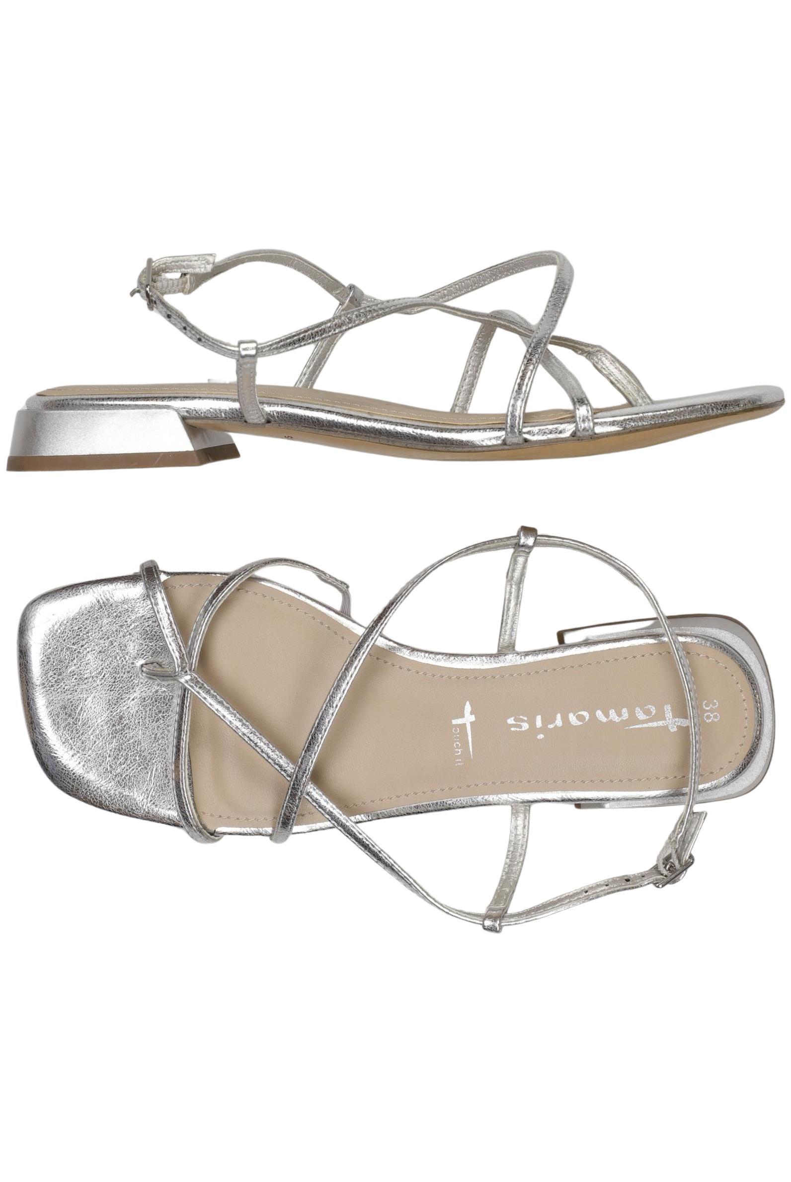 

Tamaris Damen Sandale, silber, Gr. 38