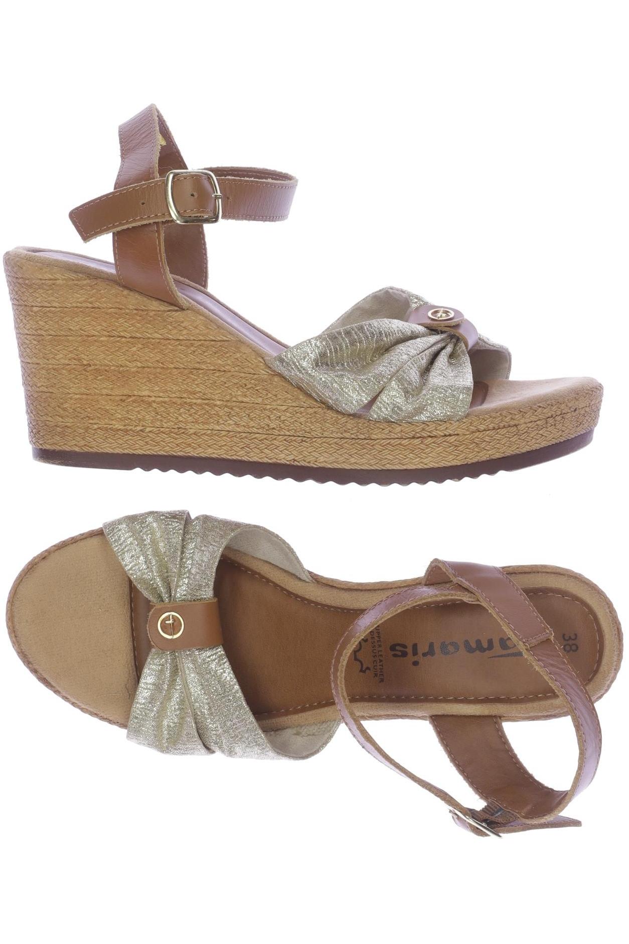 

Tamaris Damen Sandale, gold, Gr. 38