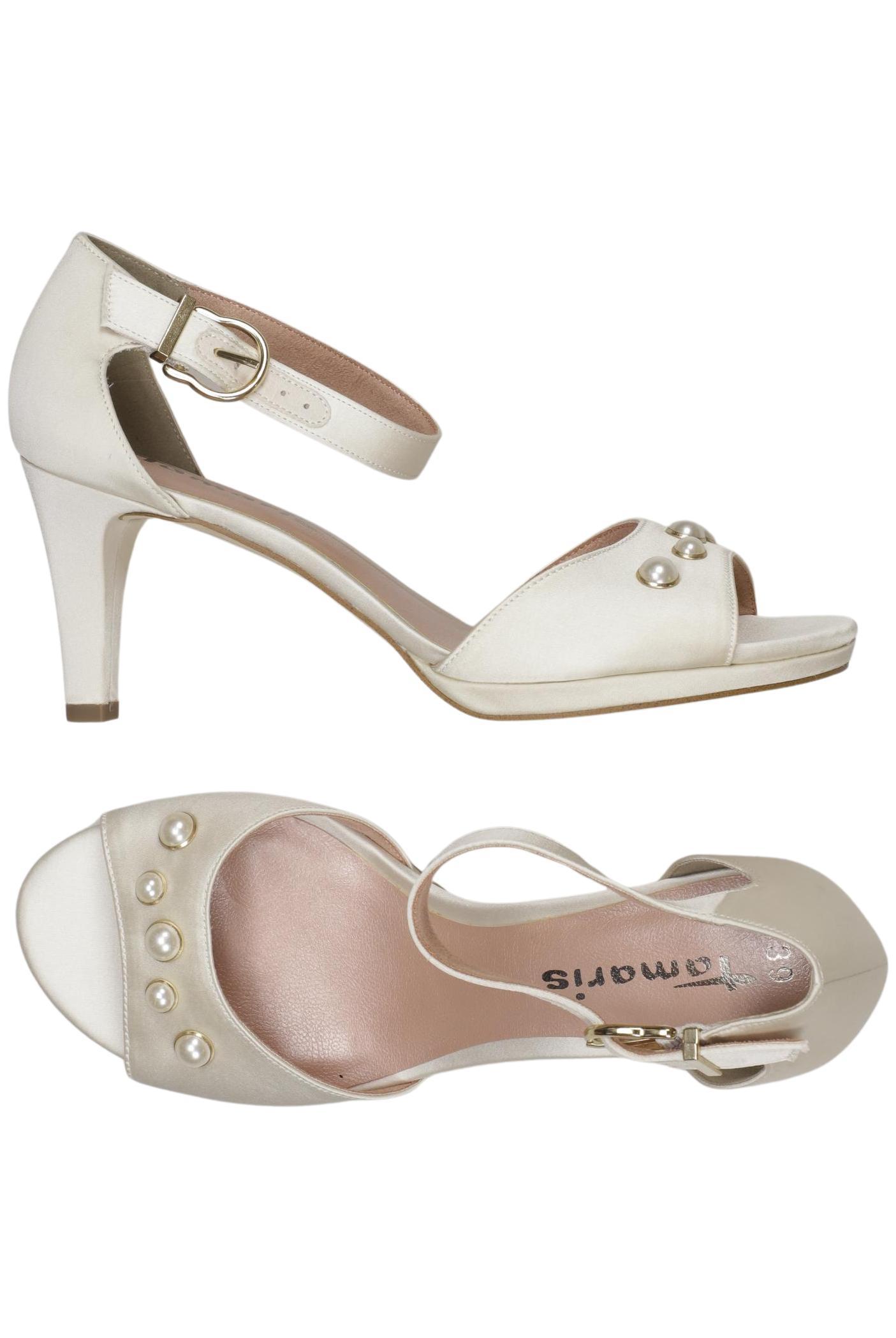 

Tamaris Damen Sandale, cremeweiß, Gr. 39