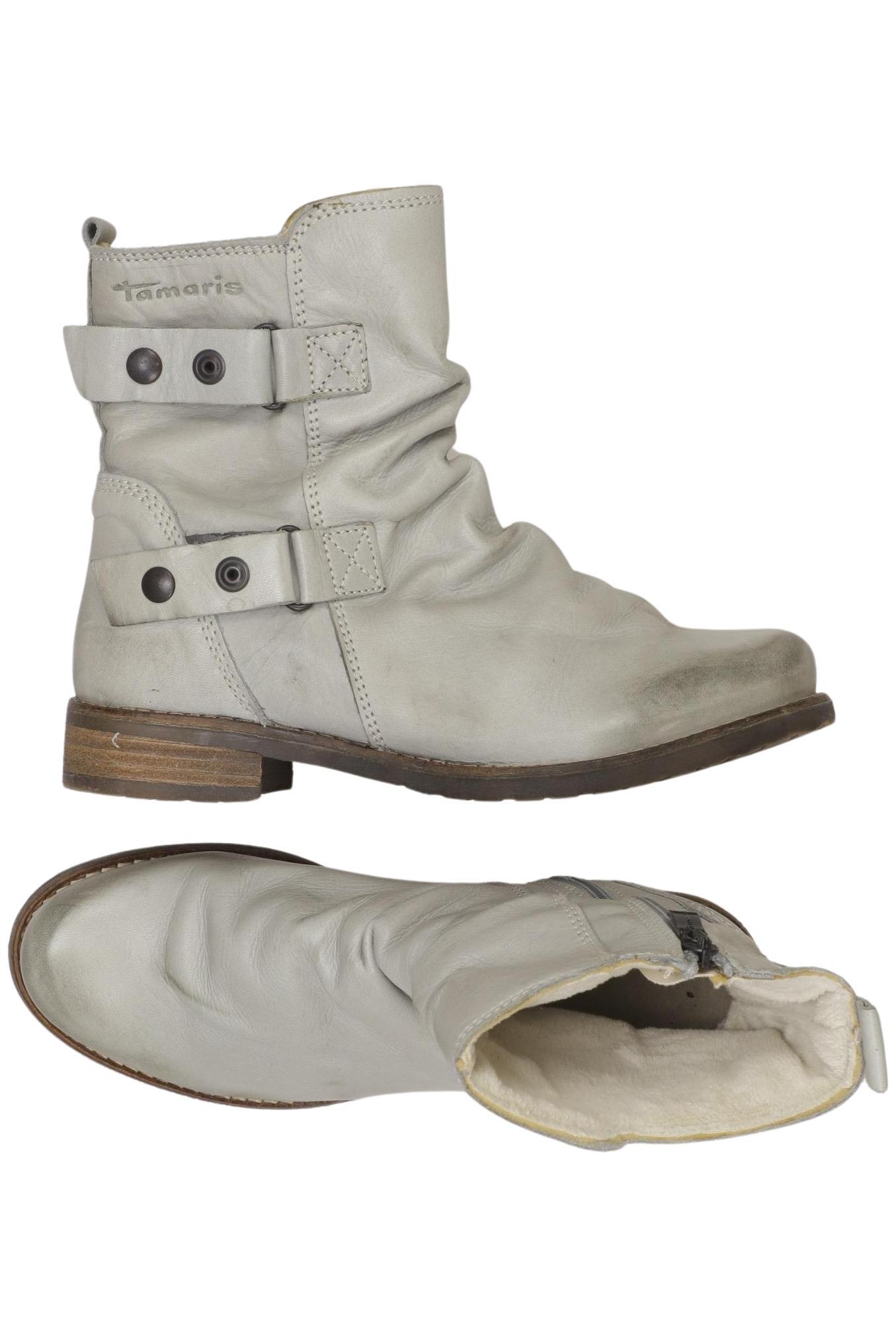

Tamaris Damen Stiefelette, cremeweiß, Gr. 40