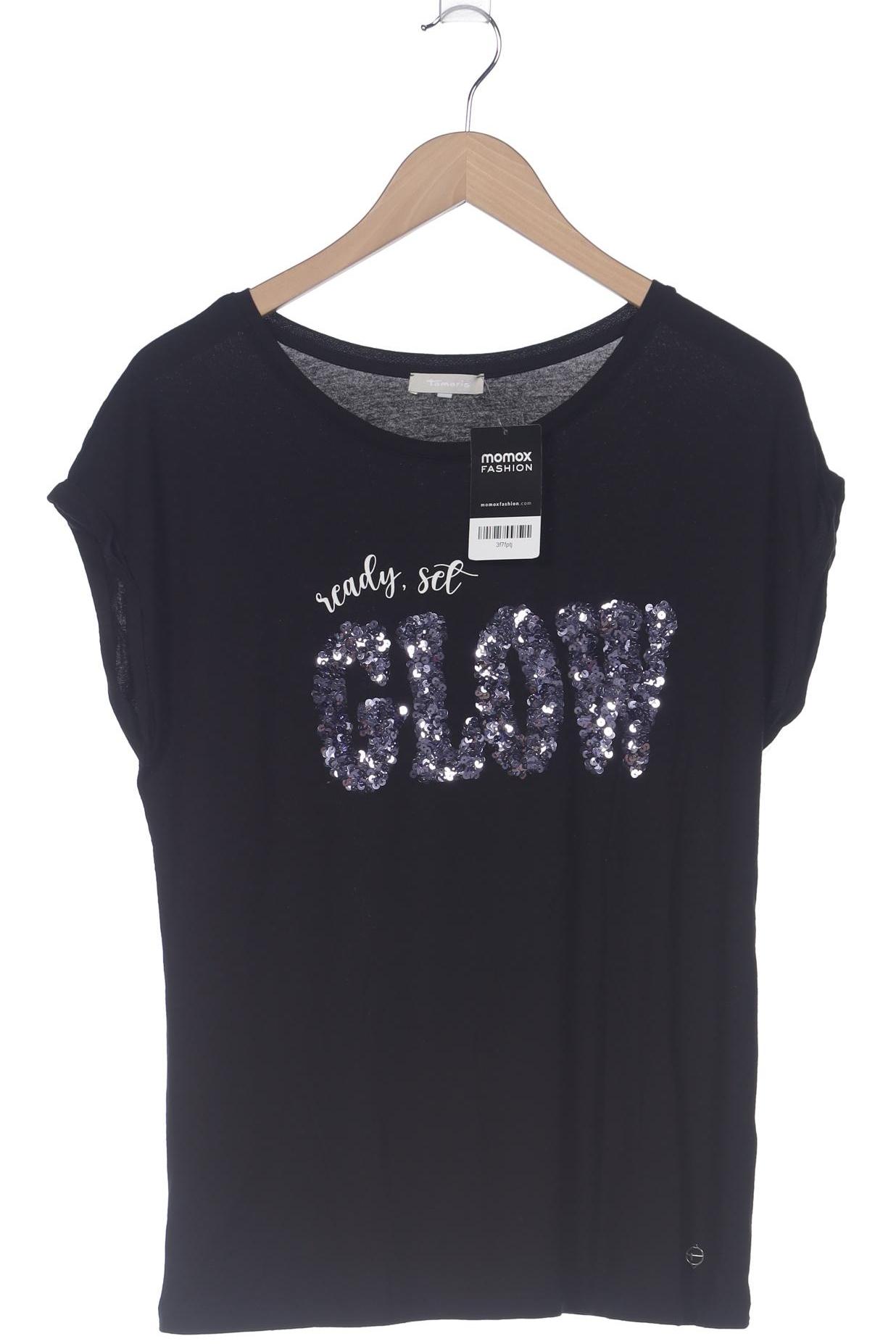 

Tamaris Damen T-Shirt, schwarz, Gr. 40