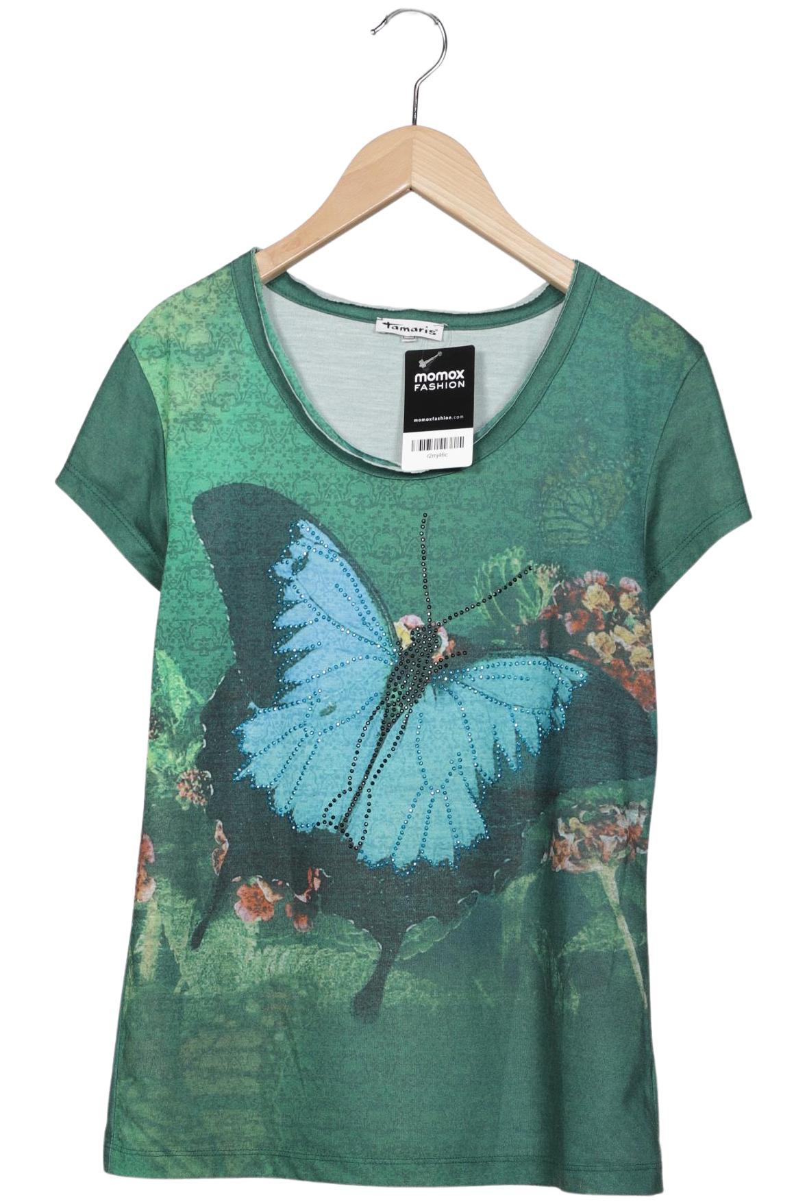 

Tamaris Damen T-Shirt, grün, Gr. 38