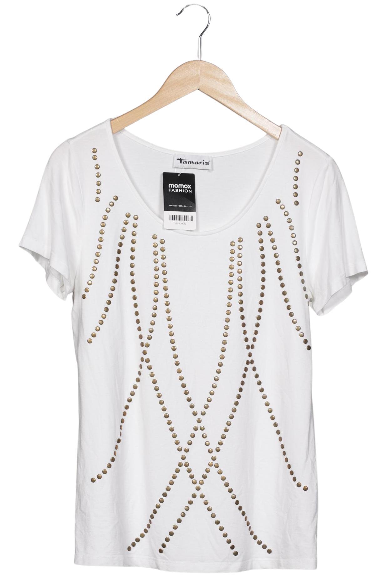 

Tamaris Damen T-Shirt, weiß, Gr. 38