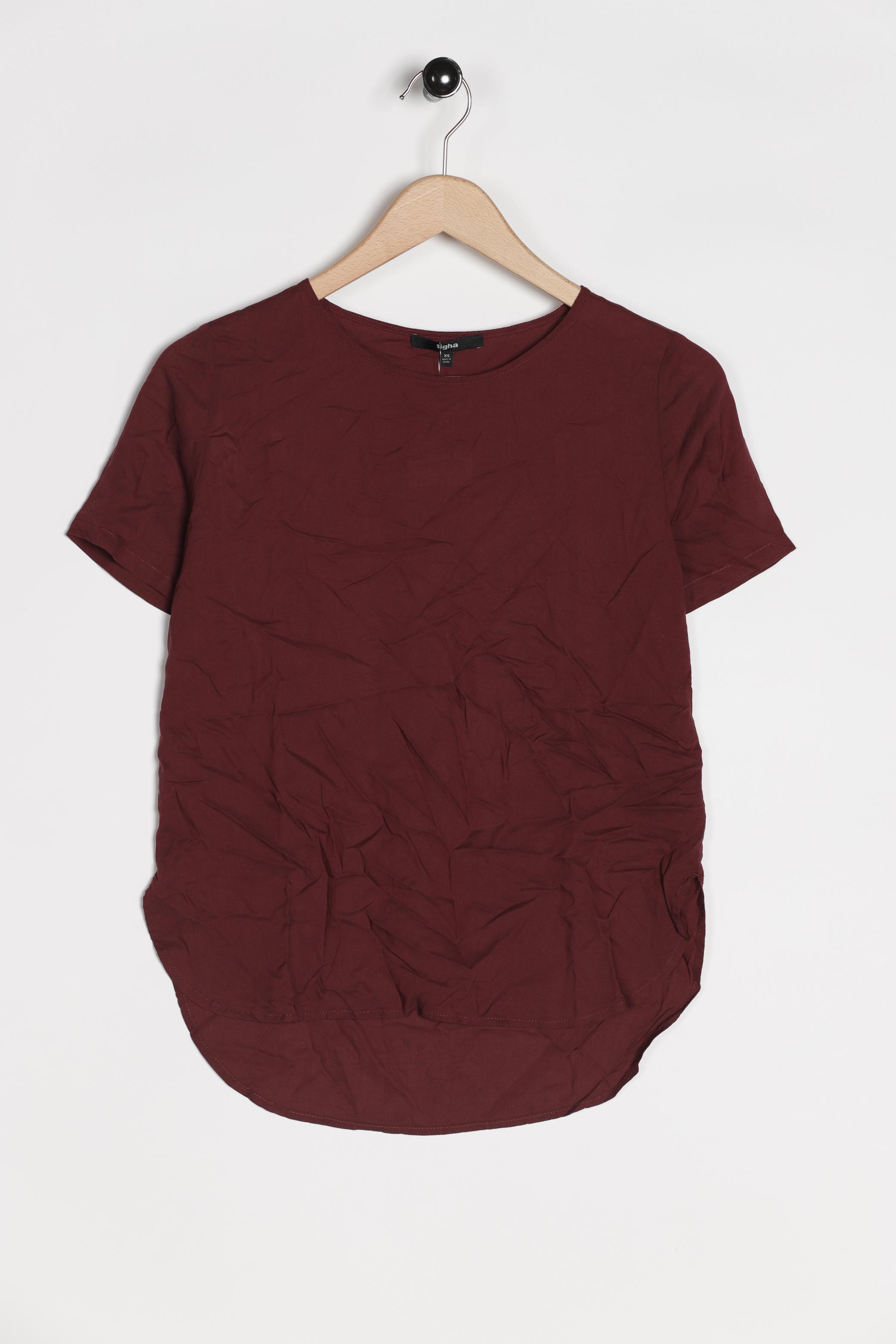 

tigha Damen Bluse, bordeaux, Gr. 34