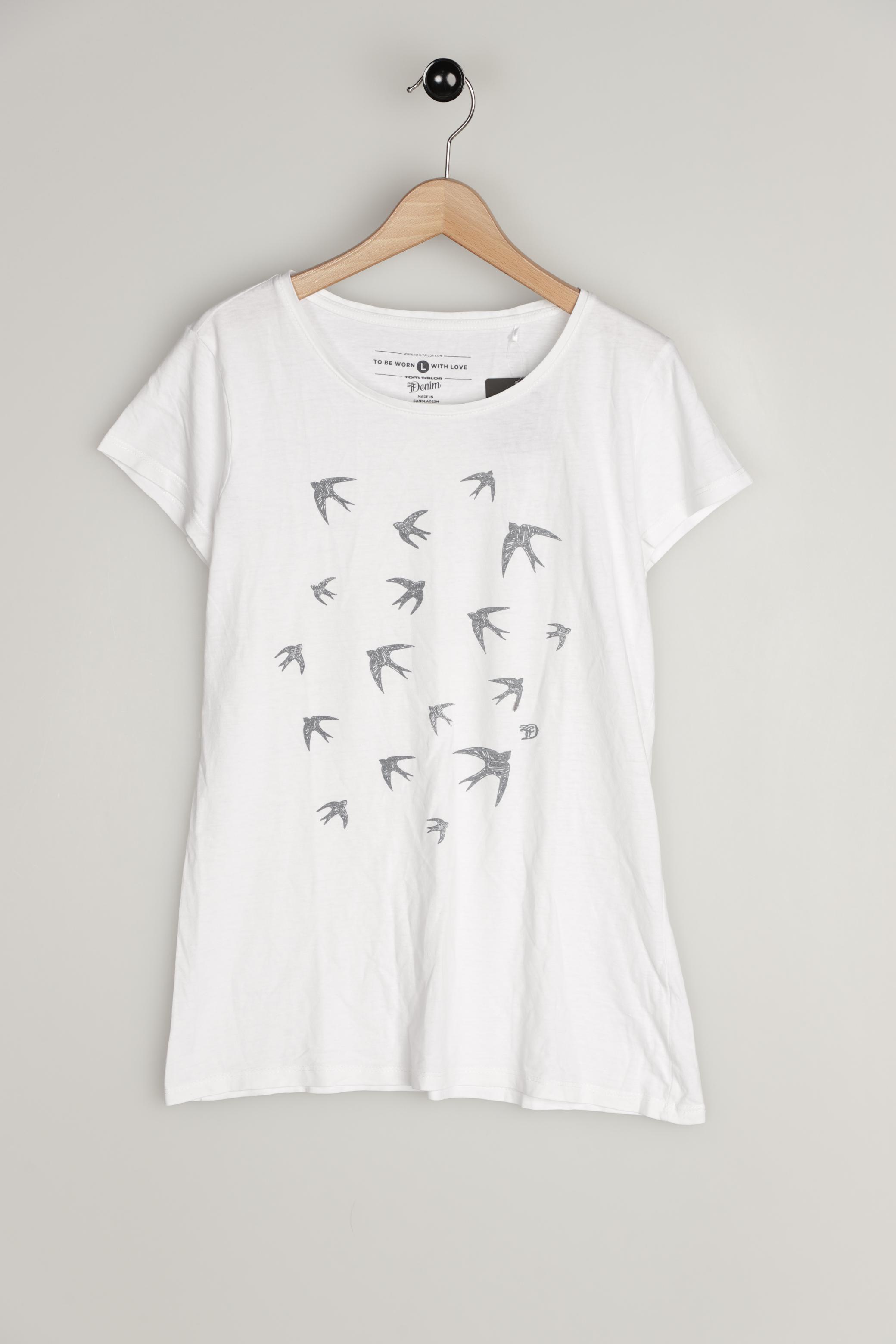 

TOM Tailor Denim Damen T-Shirt, weiß, Gr. 42