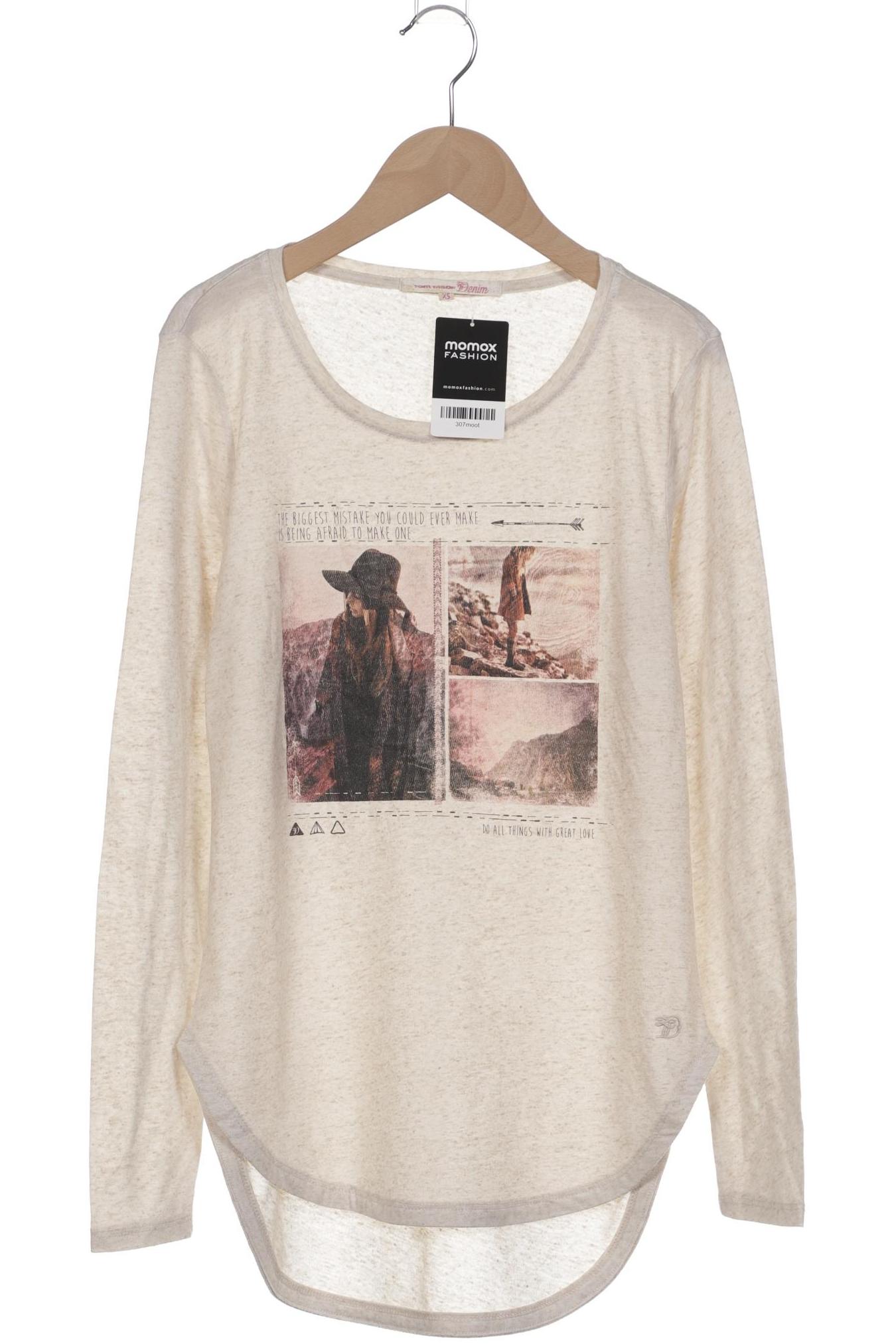 

TOM Tailor Denim Damen Langarmshirt, beige, Gr. 34