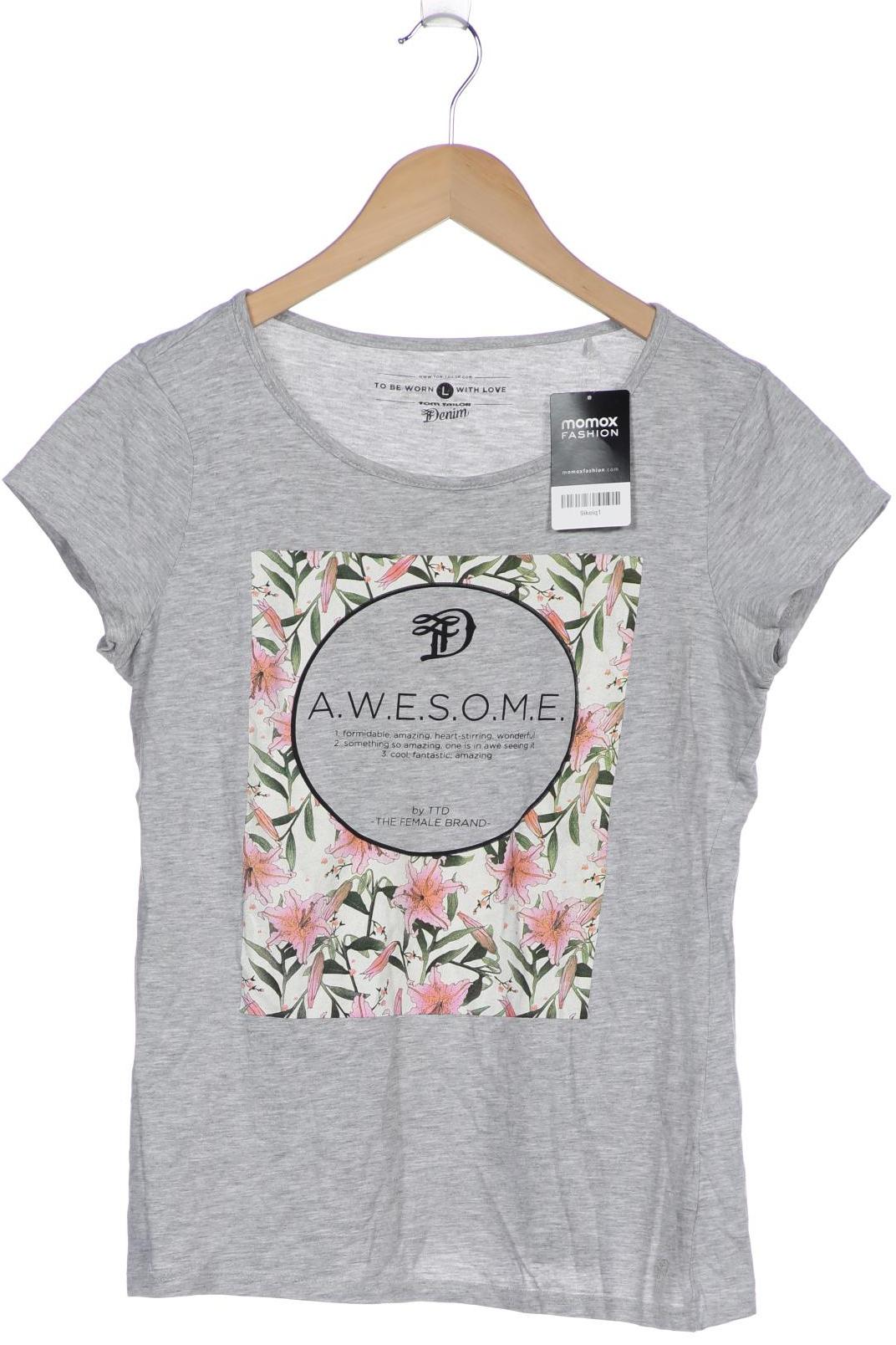 

TOM TAILOR Denim Damen T-Shirt, grau