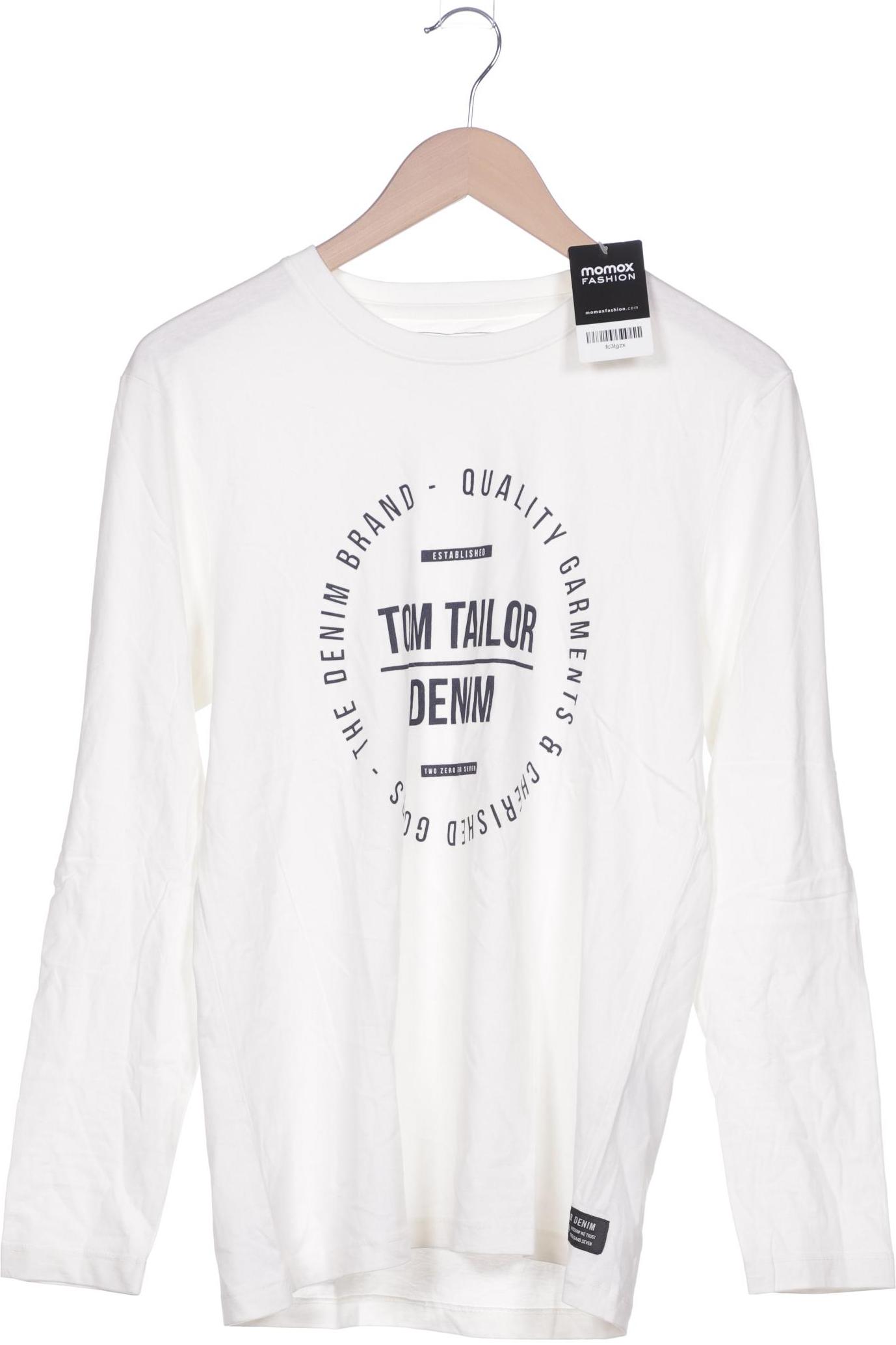 

TOM TAILOR Denim Herren Langarmshirt, cremeweiß