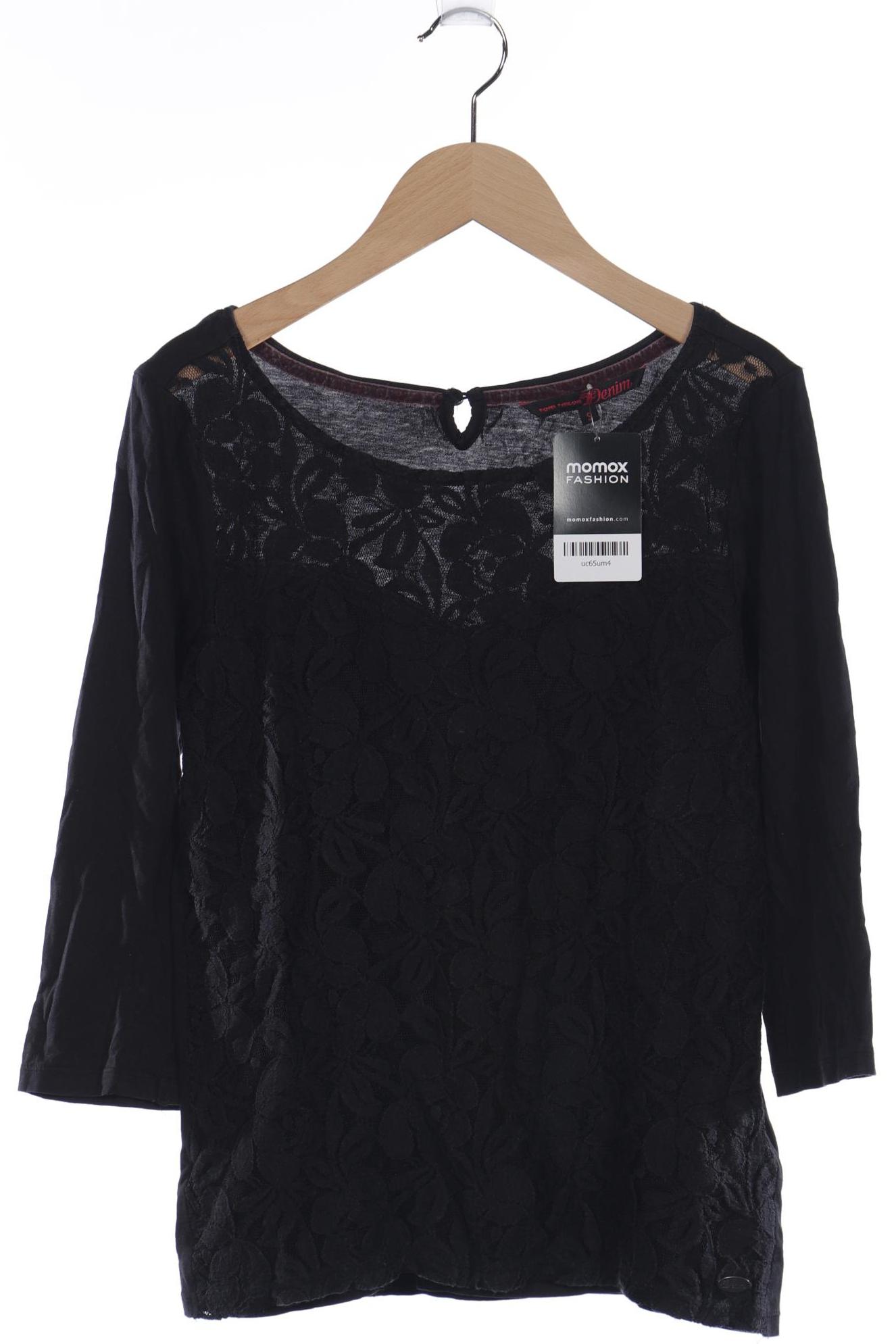 

TOM TAILOR Denim Damen Langarmshirt, schwarz