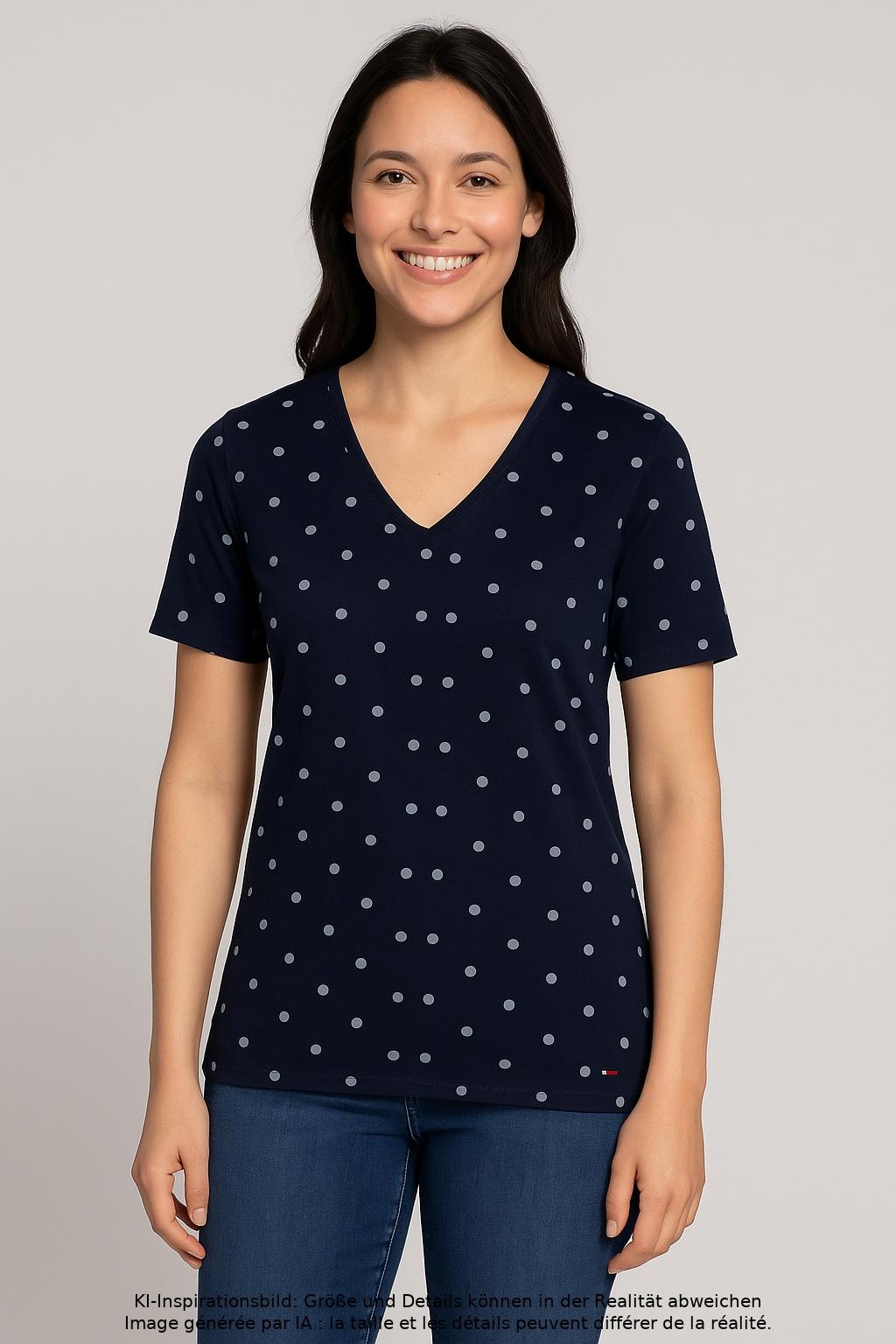 

Tommy Hilfiger Damen T-Shirt, marineblau, Gr. 36