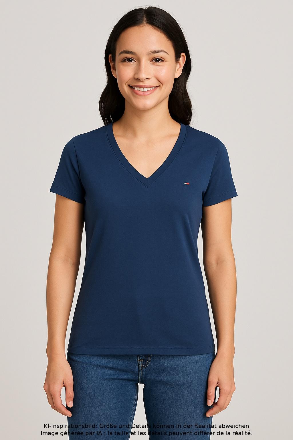 

Tommy Hilfiger Damen T-Shirt, marineblau, Gr. 34