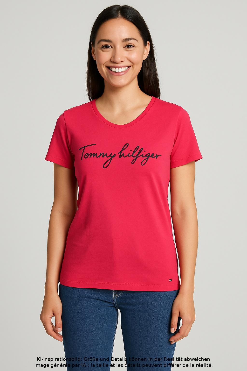 

Tommy Hilfiger Damen T-Shirt, pink, Gr. 42