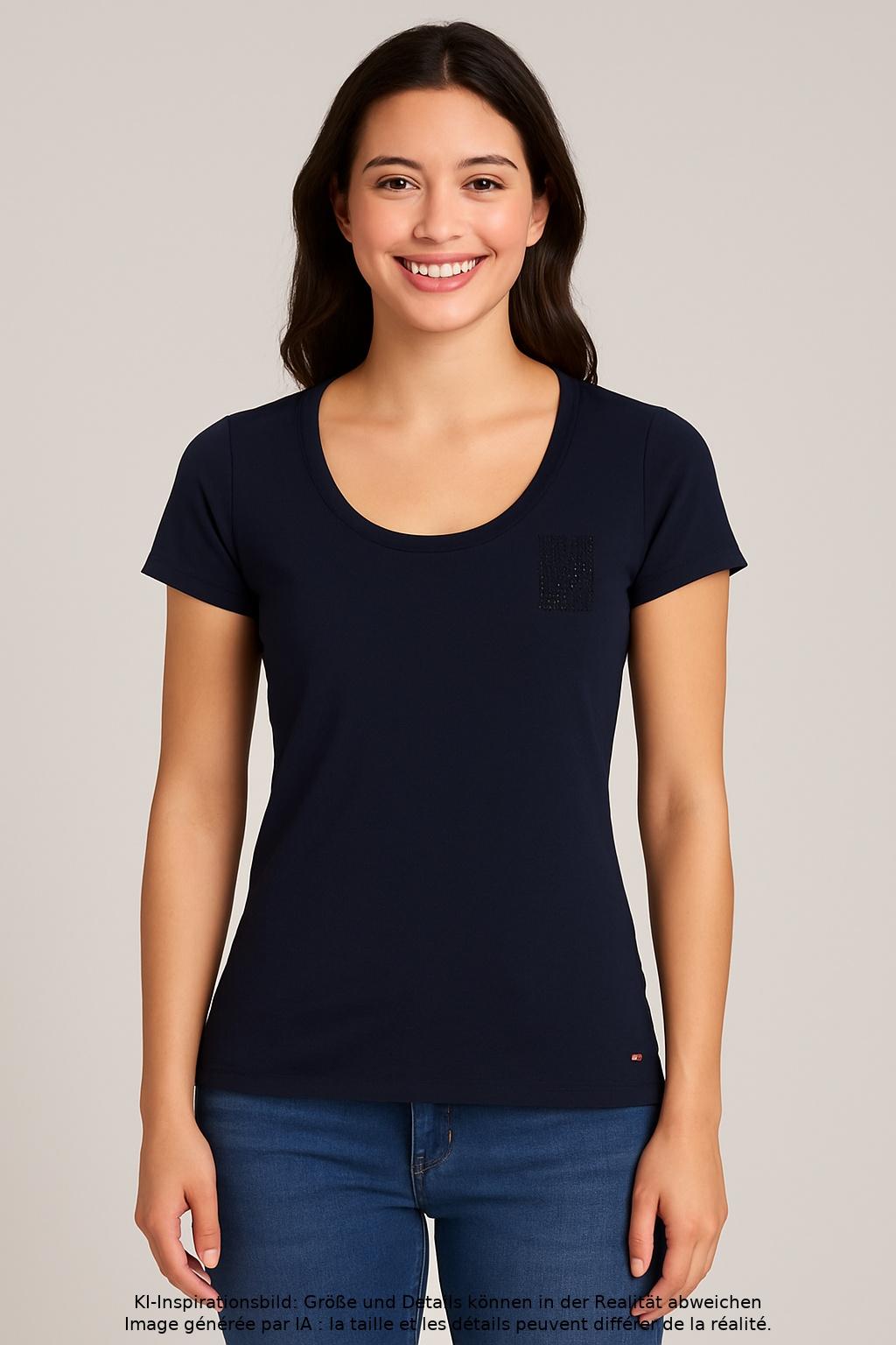 

Tommy Hilfiger Damen T-Shirt, marineblau, Gr. 34