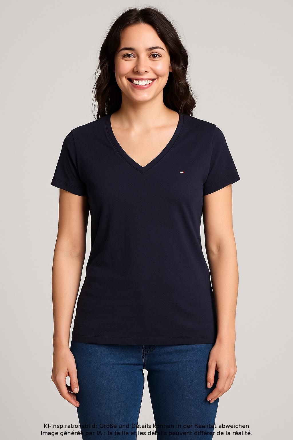 

Tommy Hilfiger Damen T-Shirt, marineblau, Gr. 34