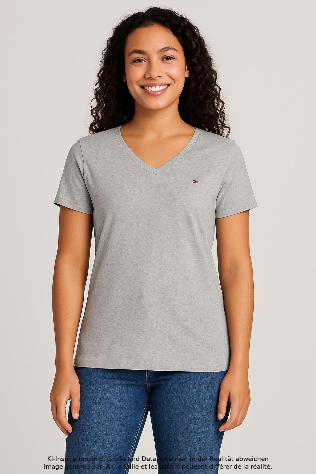 

Tommy Hilfiger Damen T-Shirt, grau, Gr. 38