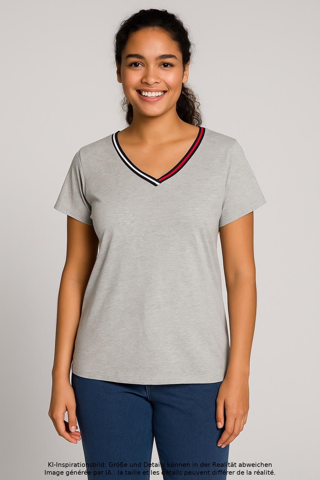 

Tommy Hilfiger Damen T-Shirt, grau, Gr. 44