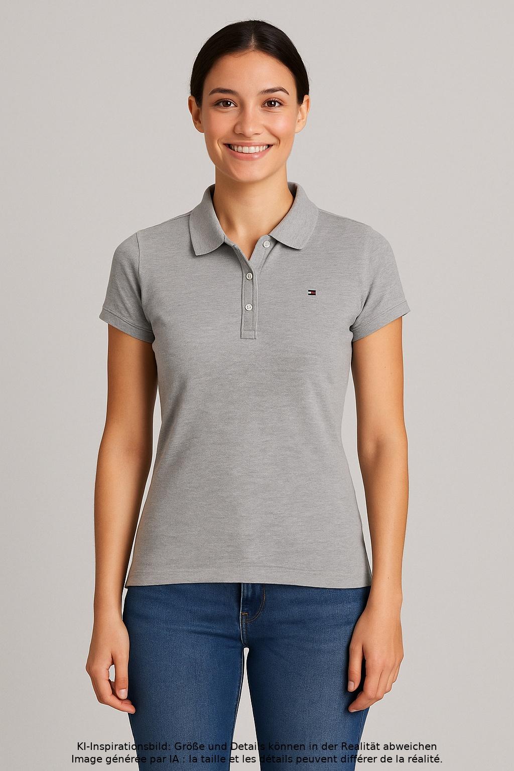 

Tommy Hilfiger Damen Poloshirt, grau, Gr. 38