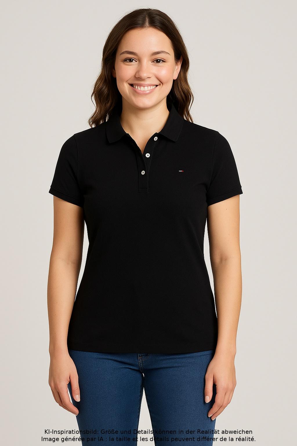 

Tommy Hilfiger Damen Poloshirt, schwarz, Gr. 44