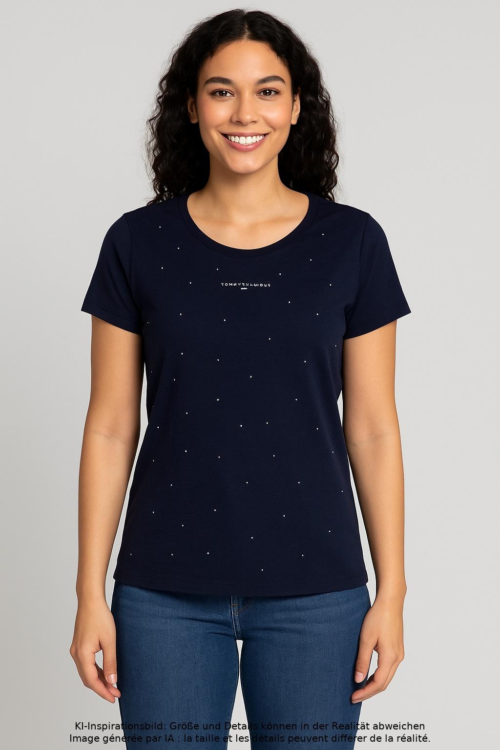 

Tommy Hilfiger Damen T-Shirt, marineblau, Gr. 36