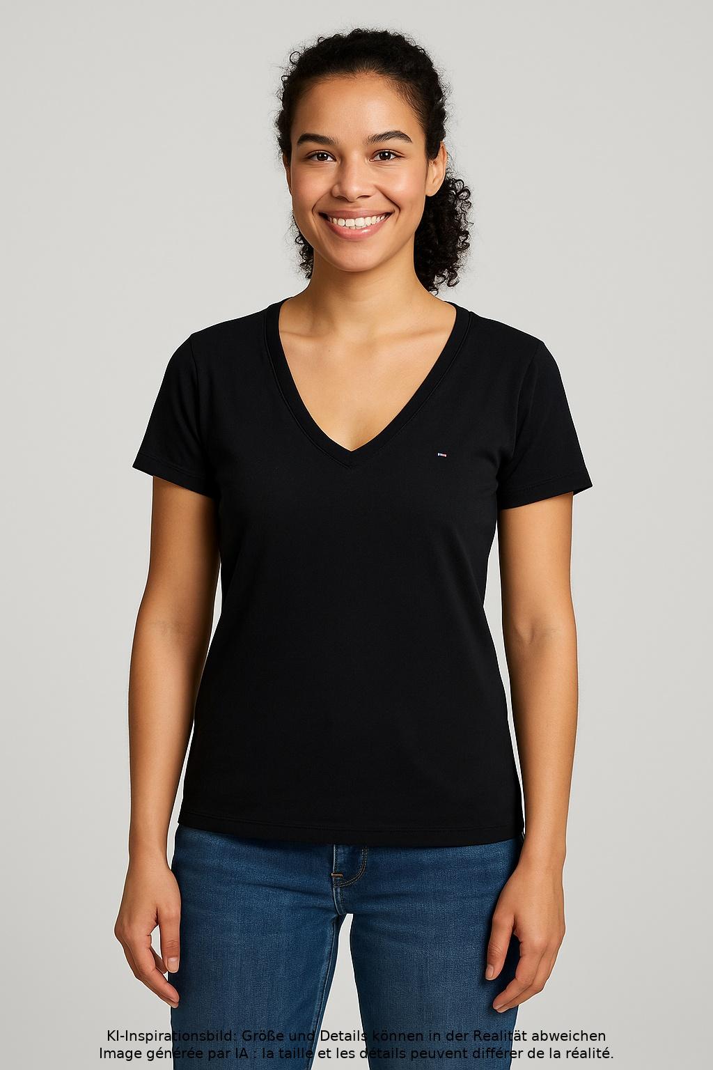 

Tommy Hilfiger Damen T-Shirt, marineblau, Gr. 42