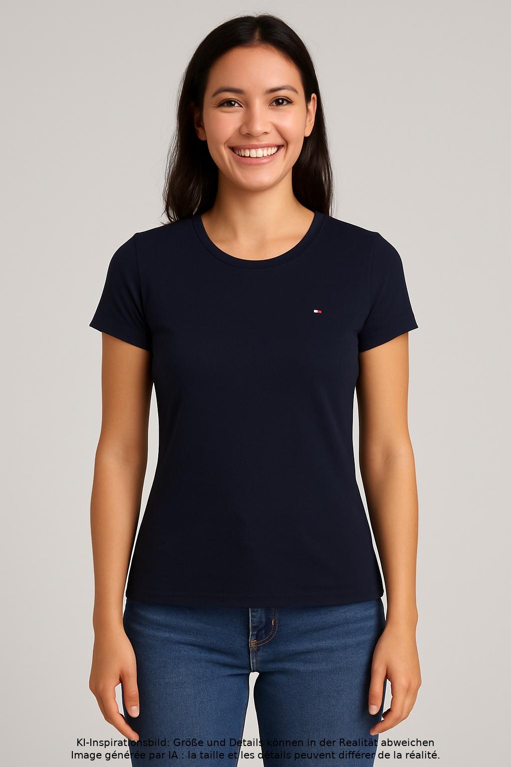 

Tommy Hilfiger Damen T-Shirt, marineblau, Gr. 36