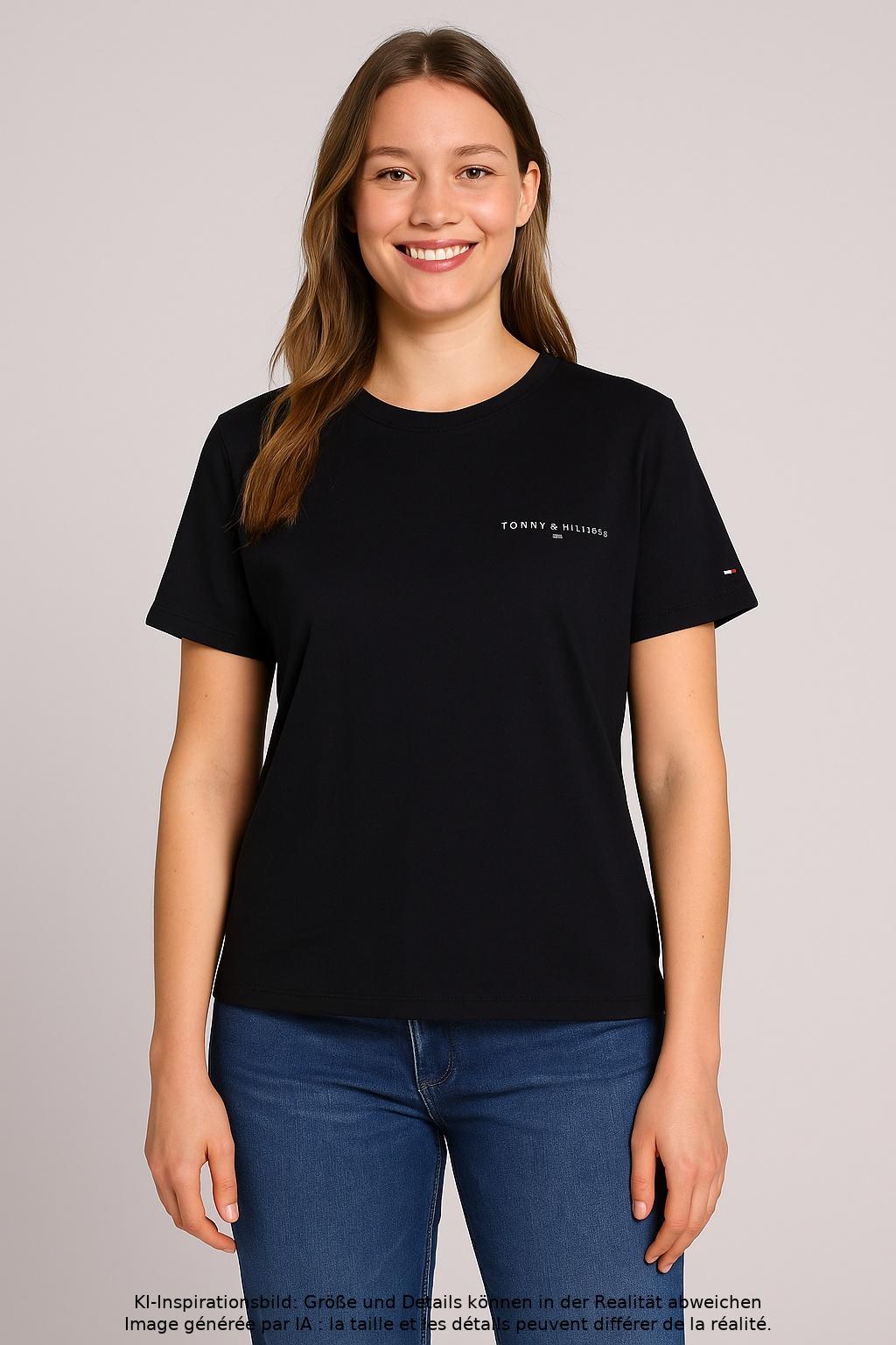 

Tommy Hilfiger Damen T-Shirt, marineblau, Gr. 46